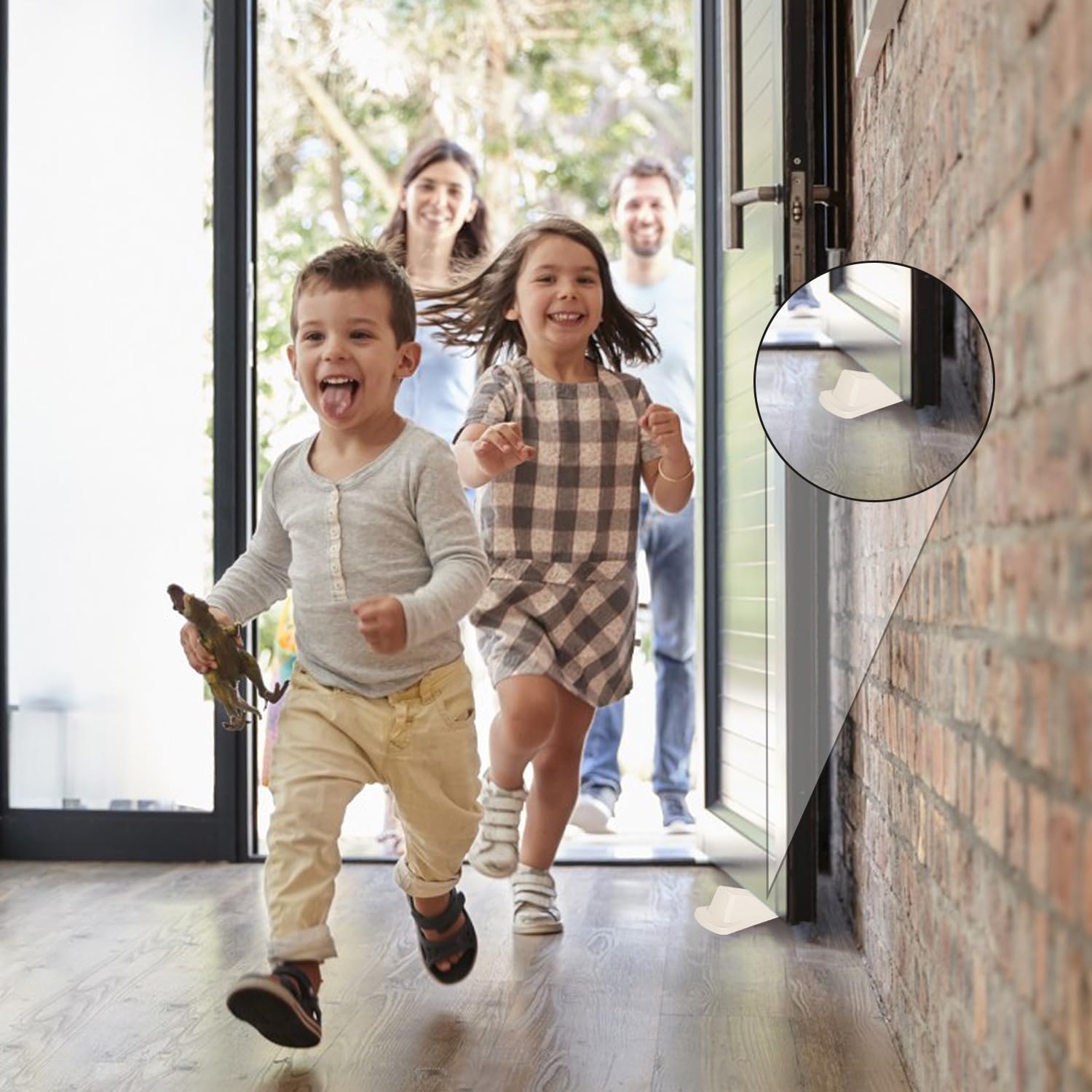 Door Stoppers, 4 Pack Premium Rubber Stoppers Wedge