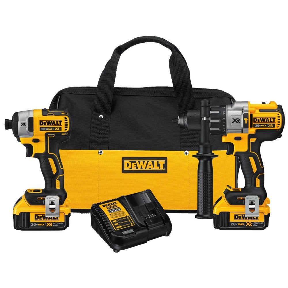 DEWALT 20V MAX Hammer Drill and Impact Driver, Cordless Power Tool Combo Kit with 2 Batteries and Charger (DCK299M2)