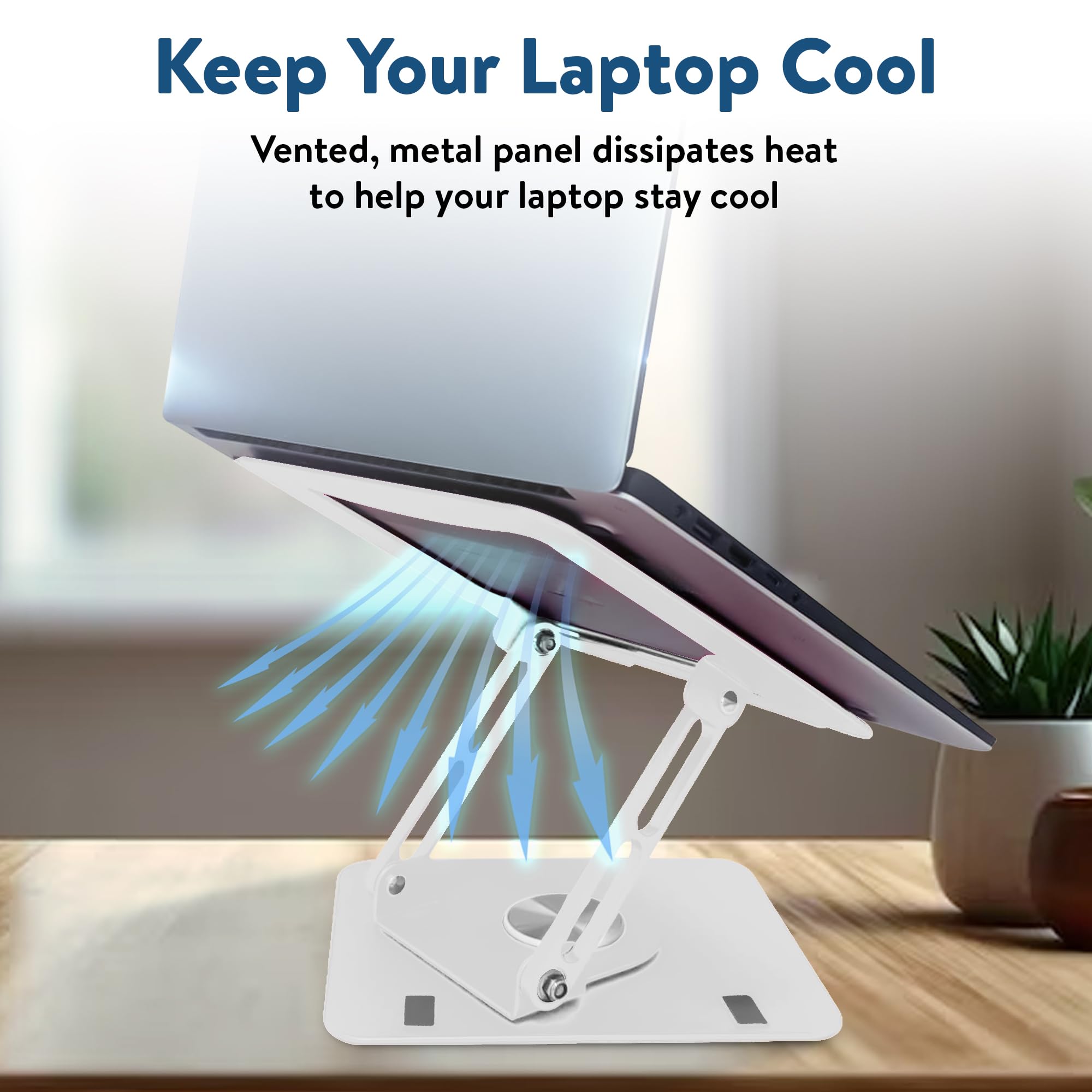 [1 PC] Swivel Laptop Stand for Desk, Adjustable-Raise, Tilt, Collapsible