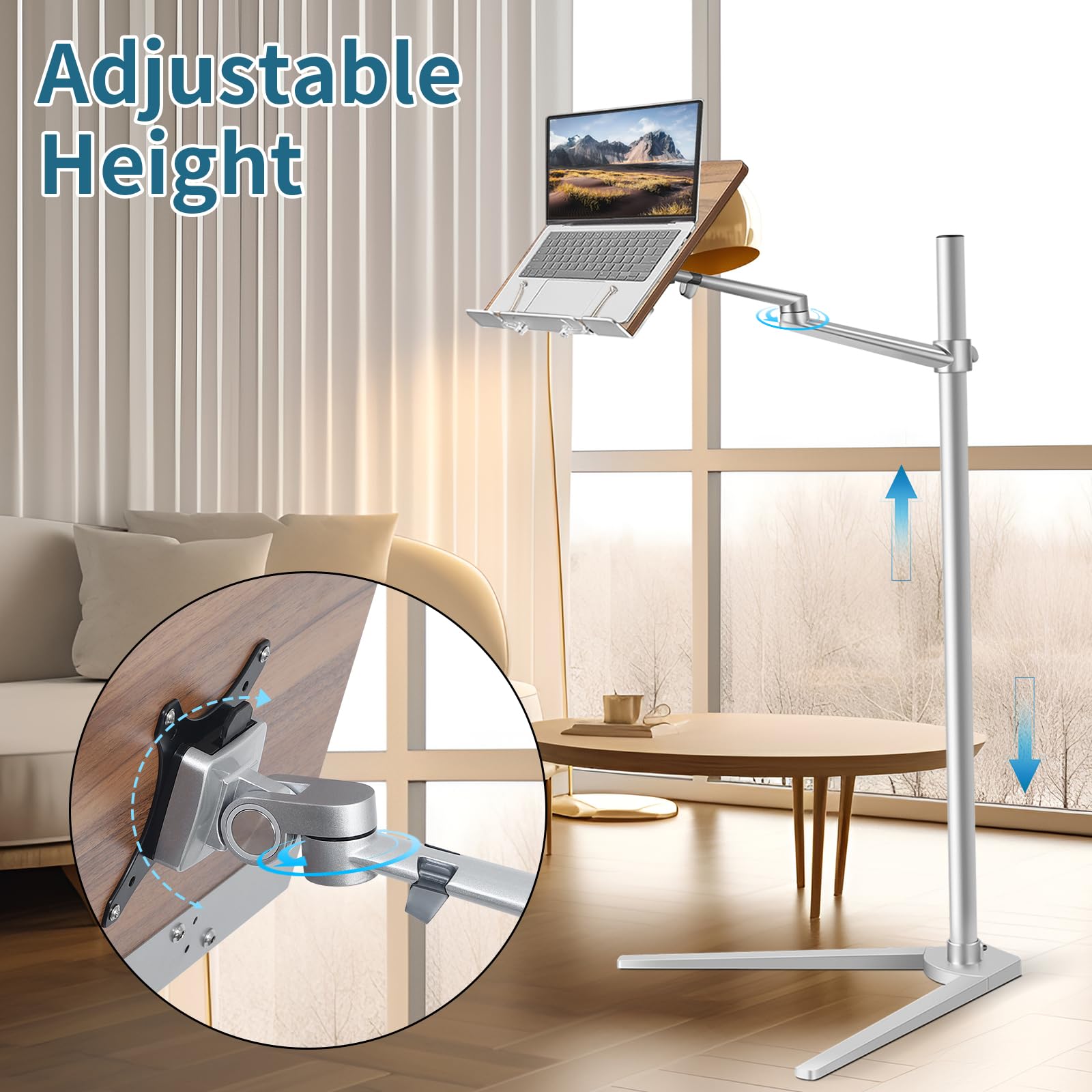 [1 PC] Adjustable Laptop and Tablet Stand with Tripod Base