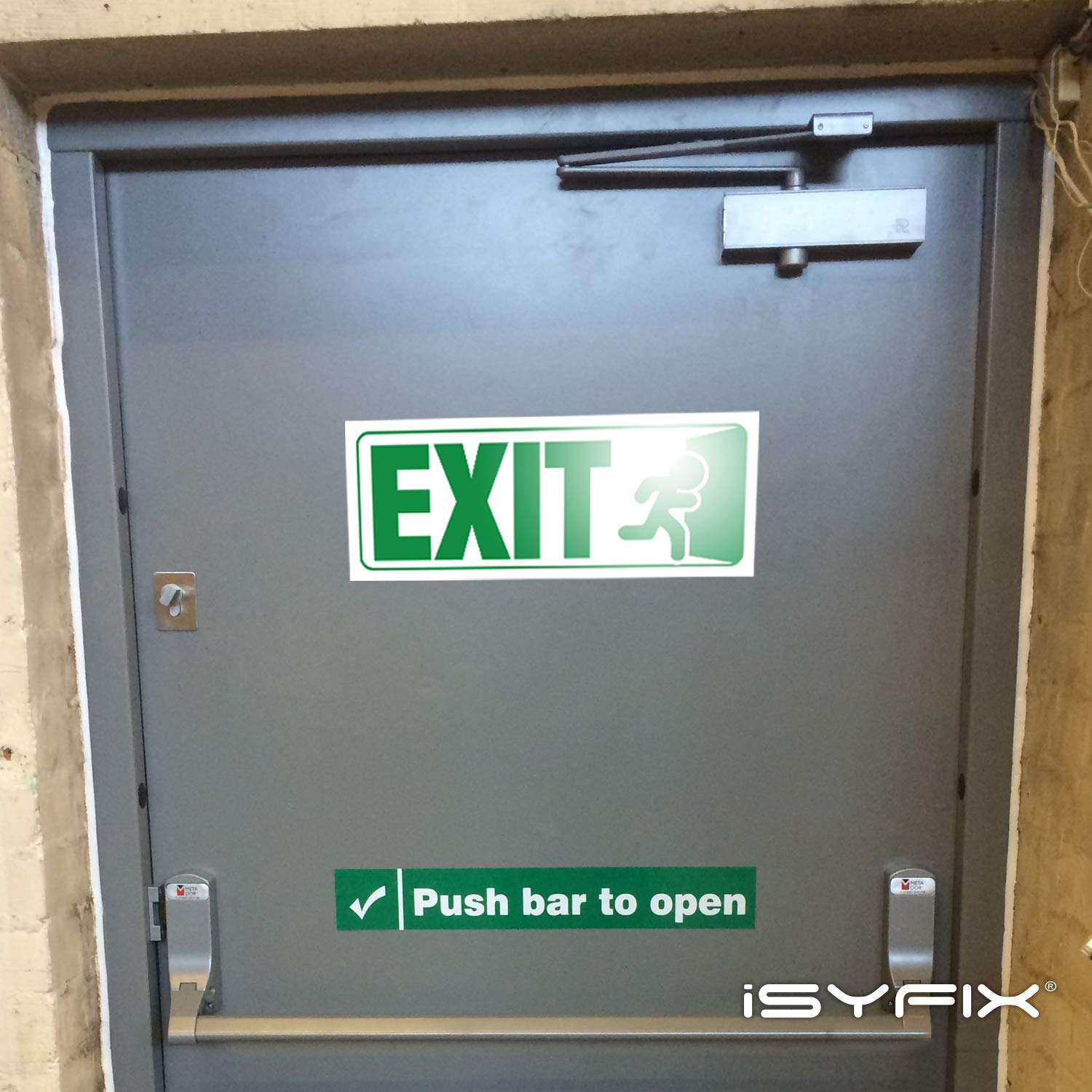 Exit Signs Stickers – 3 Pack 10x4 Inch