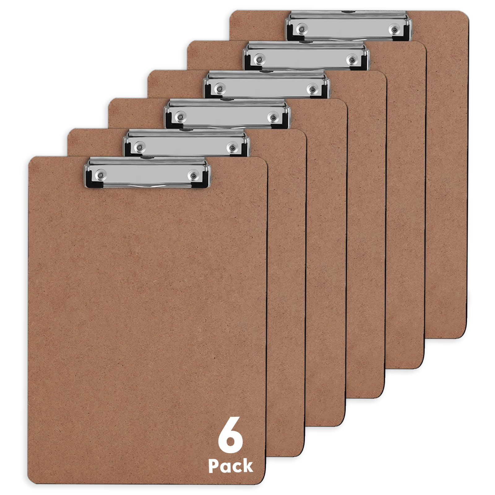 [6 & 16 Pack] Hardboard Office Clipboards, Low Profile Clip, Clip Boards 8.5x11 Standard Letter Siz