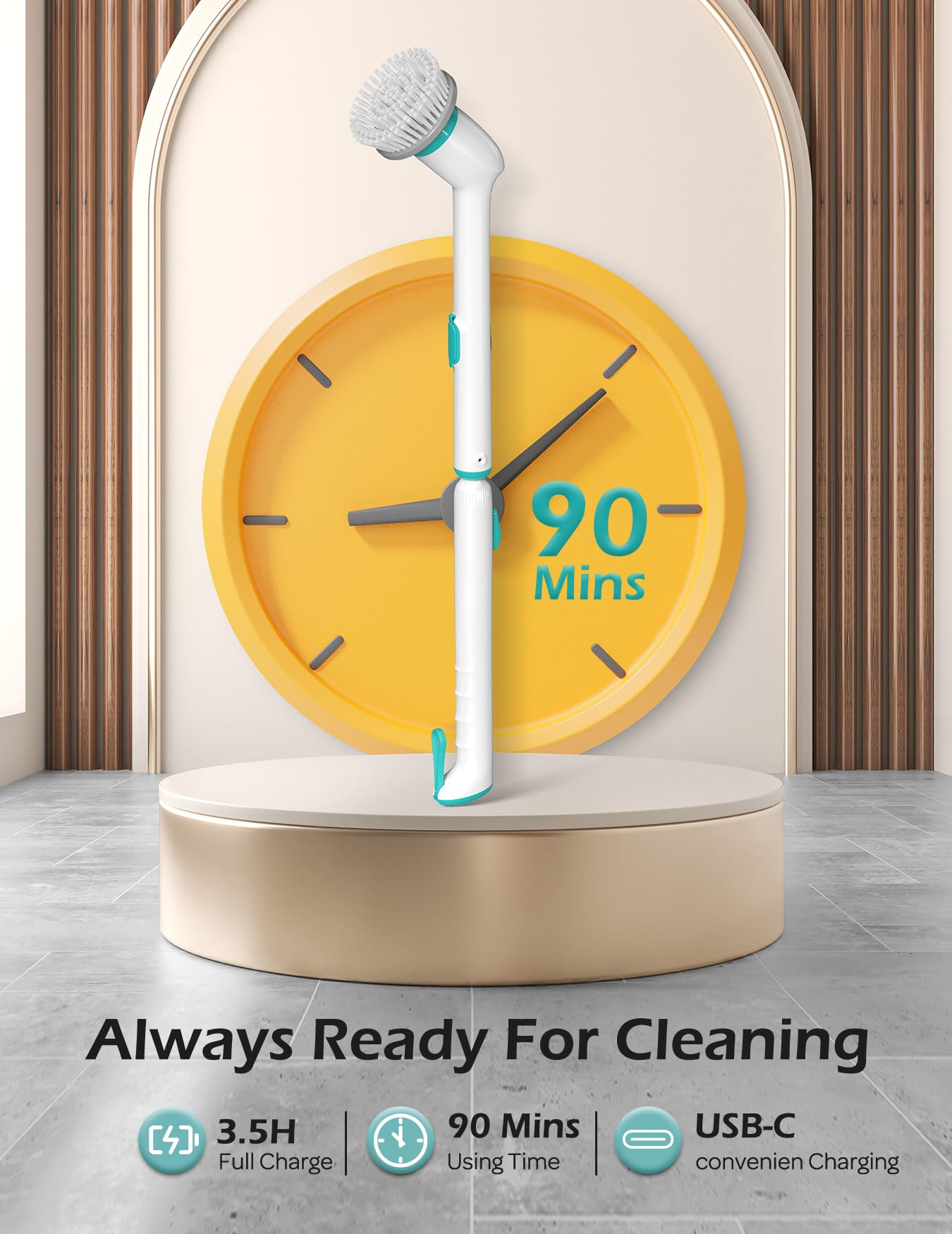 Electric Spin Scrubber, IPX7 Waterproof Bathroom Cleaner Brush