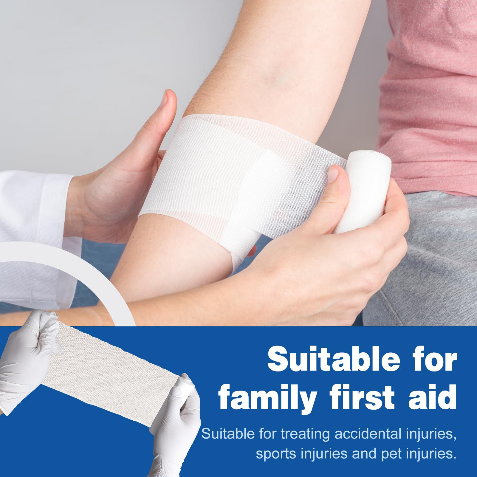 12 /20/30/90 Pack Gauze Rolls Bandages, 4 in x 4.1 Yards, Premium Medical Supplies & First Aid Supplies, Bandage Wrap Vet Wrap, Mummy Wraps