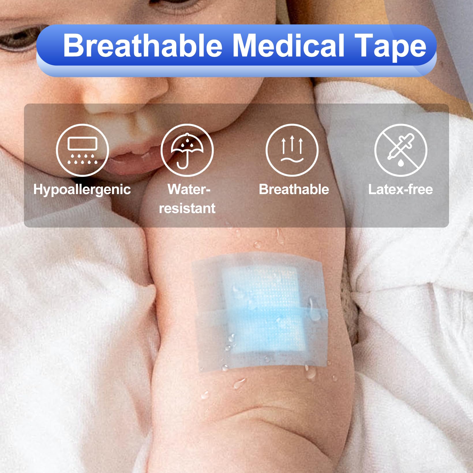 Niceful 4 or 12 Rolls Silicone Sensitive Skin Tape 1"x 4 Yard