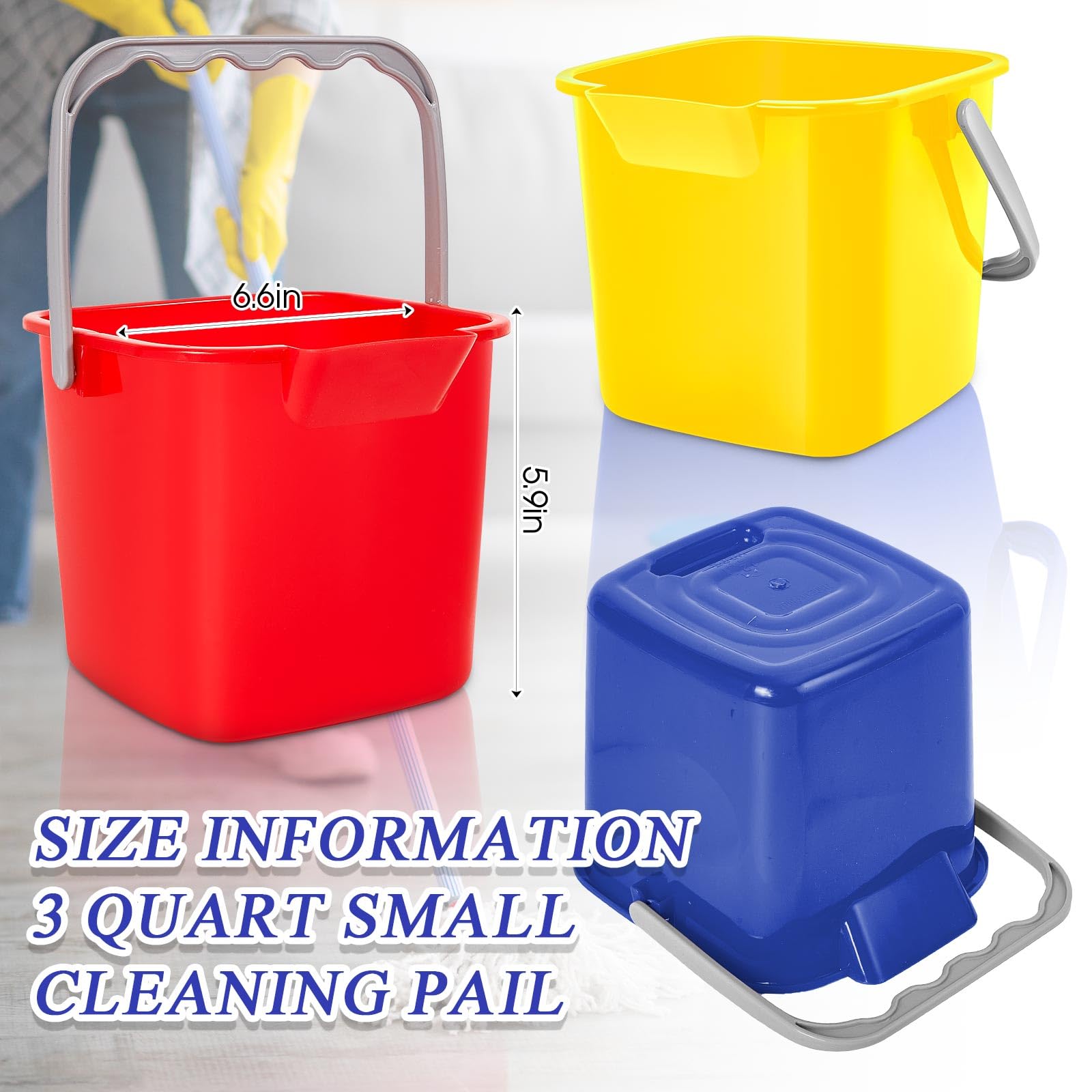 8 Pcs Sanitizing Bucket 3 Quart Cleaning Bucket (8 PCS)