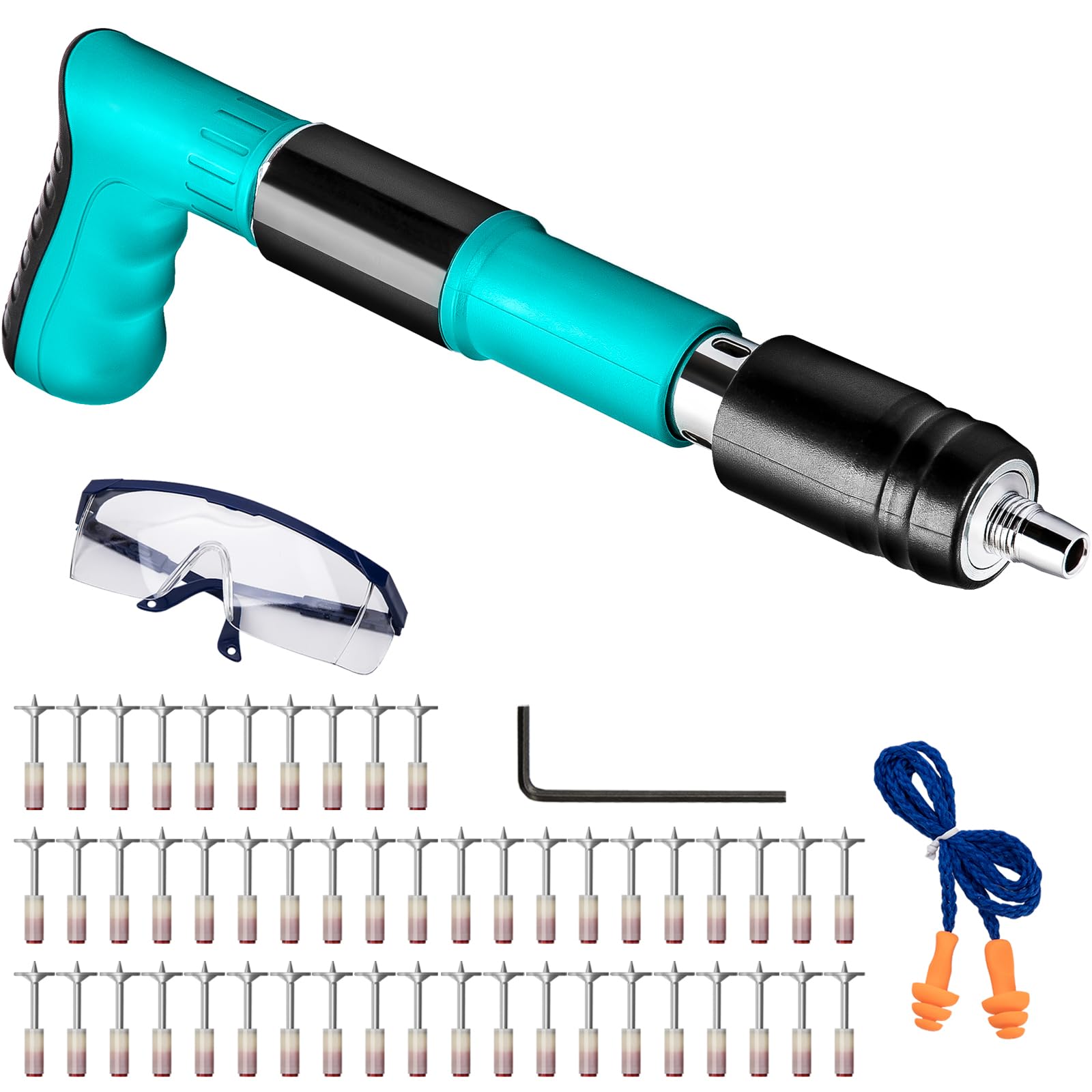 Manual Nail Gun Kits with 50 Pcs Nails, 4 Gears Power Adjustable