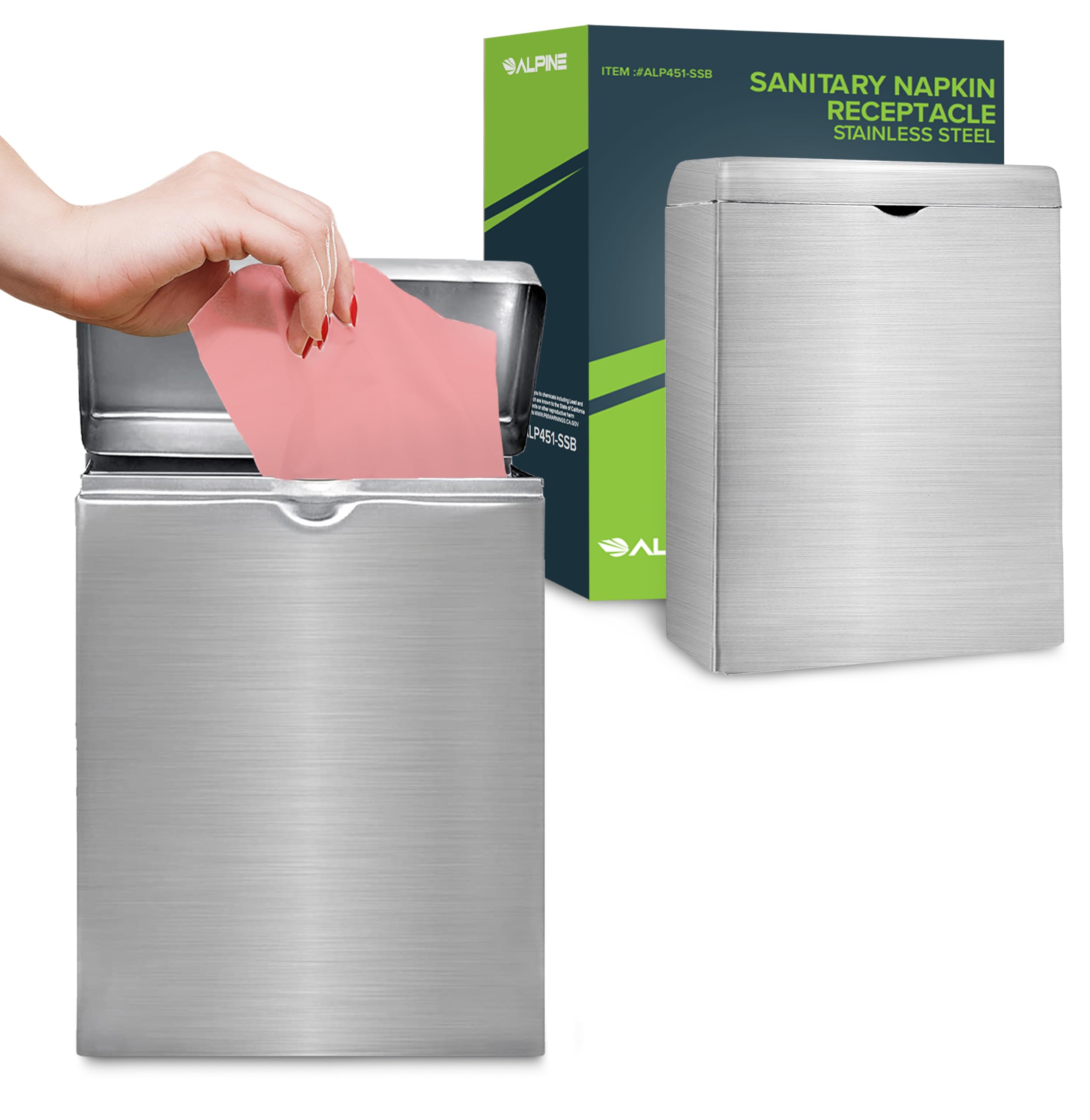 Sanitary Napkin Receptacle – Wall Mounted Tampon Holder For Bathroom