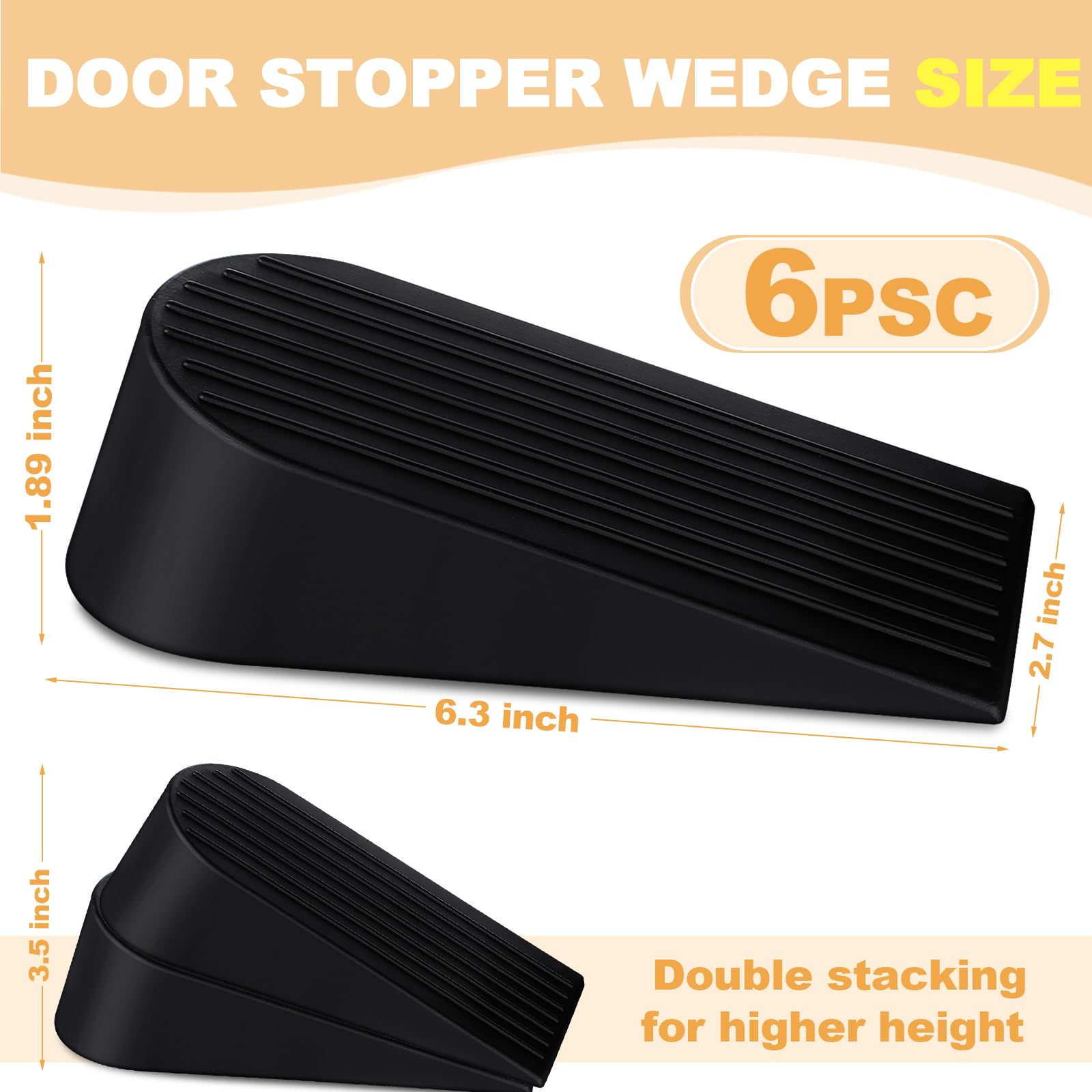 [4/6/8/16 Pack] Large Door Stoppers Heavy Duty Rubber Door Stop