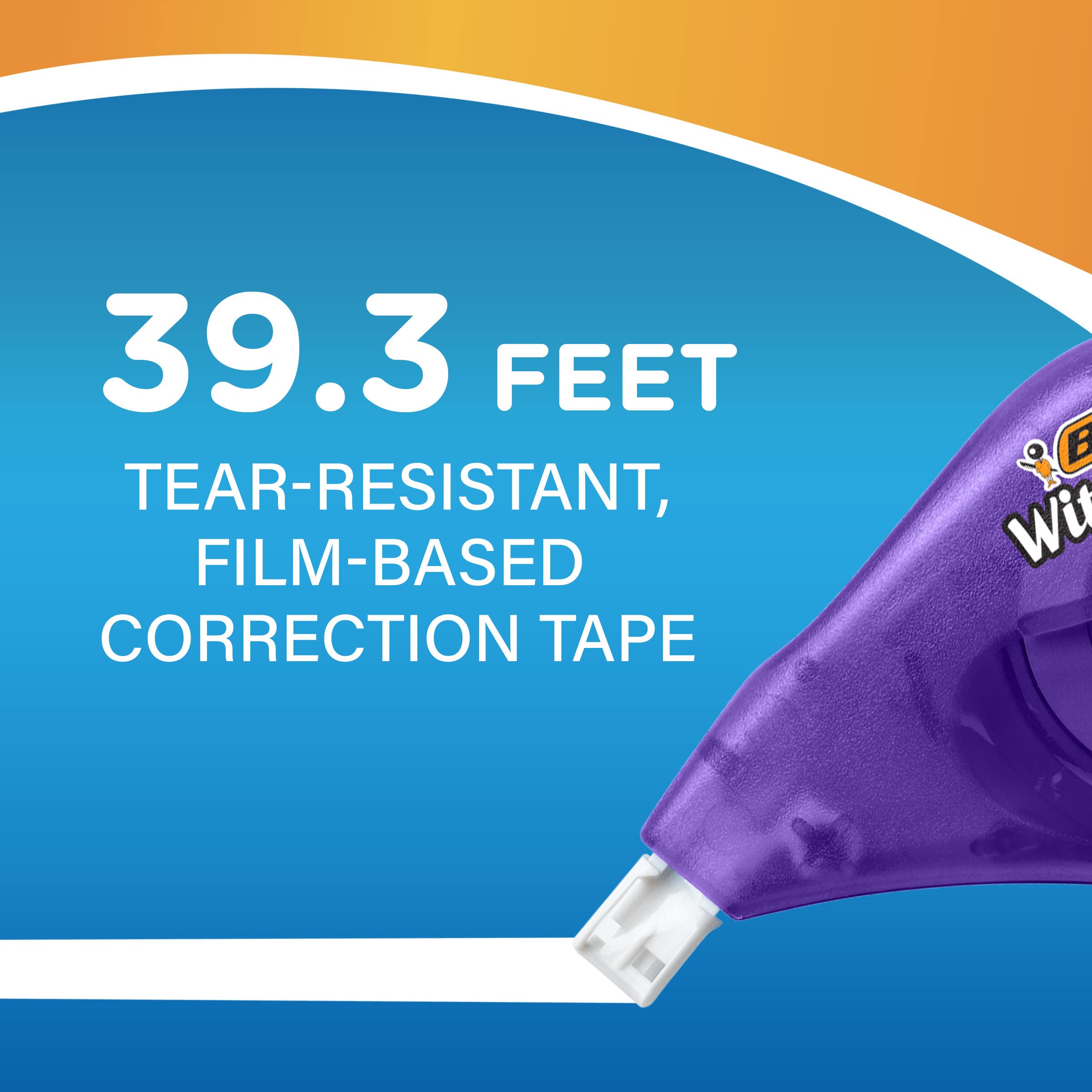 BIC White-Out Correction Tape (WOTAP10- WHI), 39.3 Feet, 10 Pack / 18 Pack