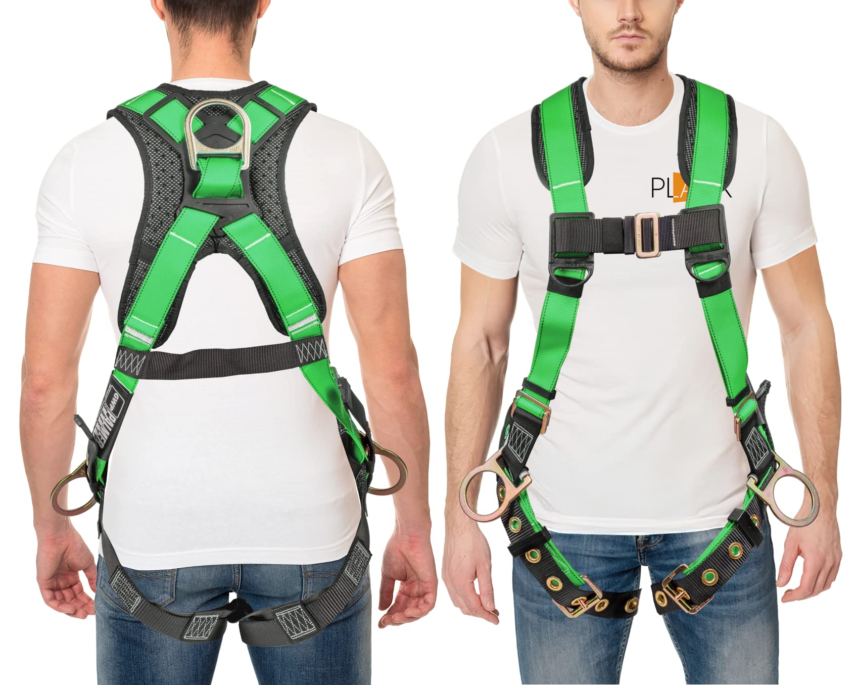 [1 Pack] Fall Protection 5pt Safety Harness w/ OSHA ANSI Compliant Personal Equipment