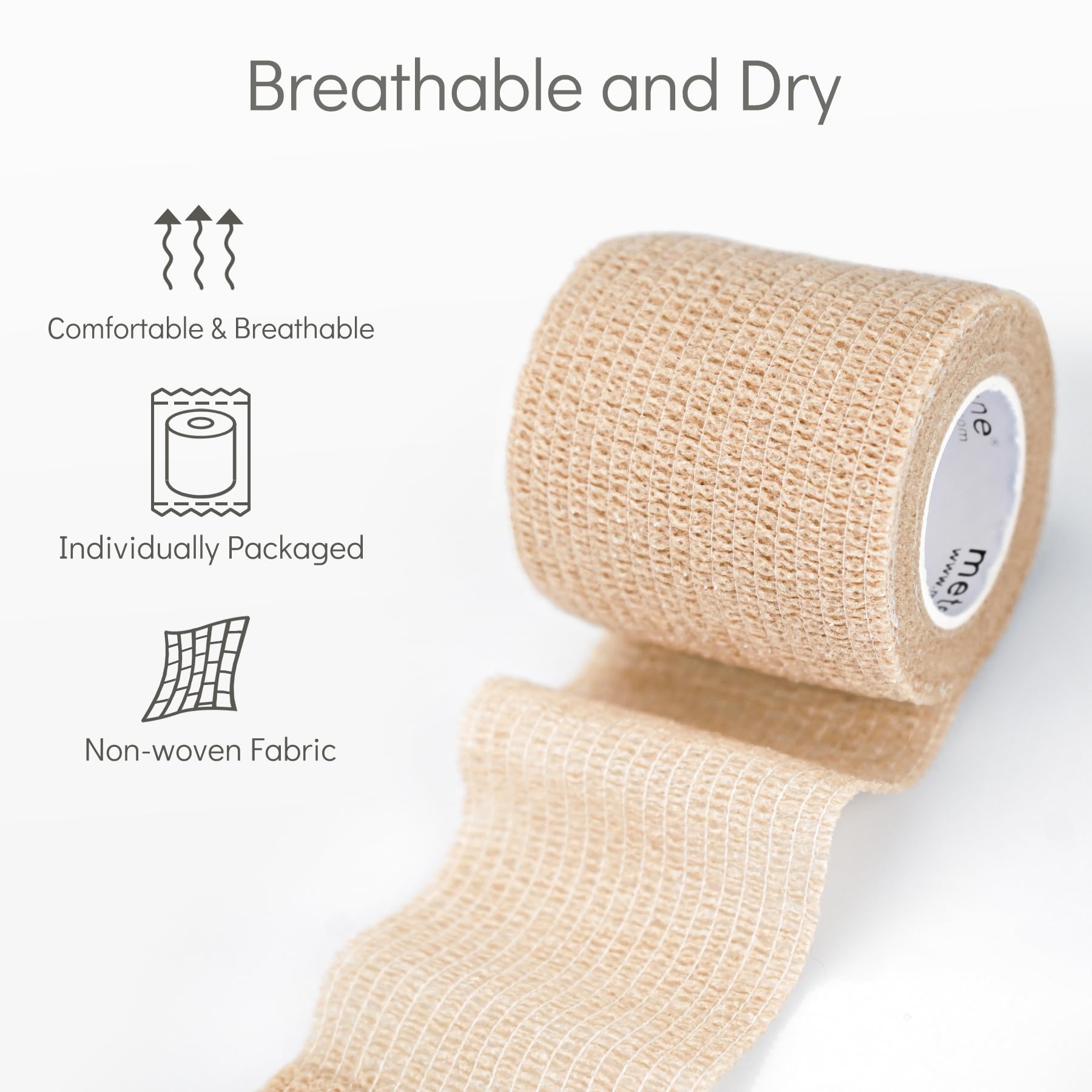 [12 Pack] Metene Self Adhesive Bandage Wrap, Athletic Tape 2 Inches X 5 Yards