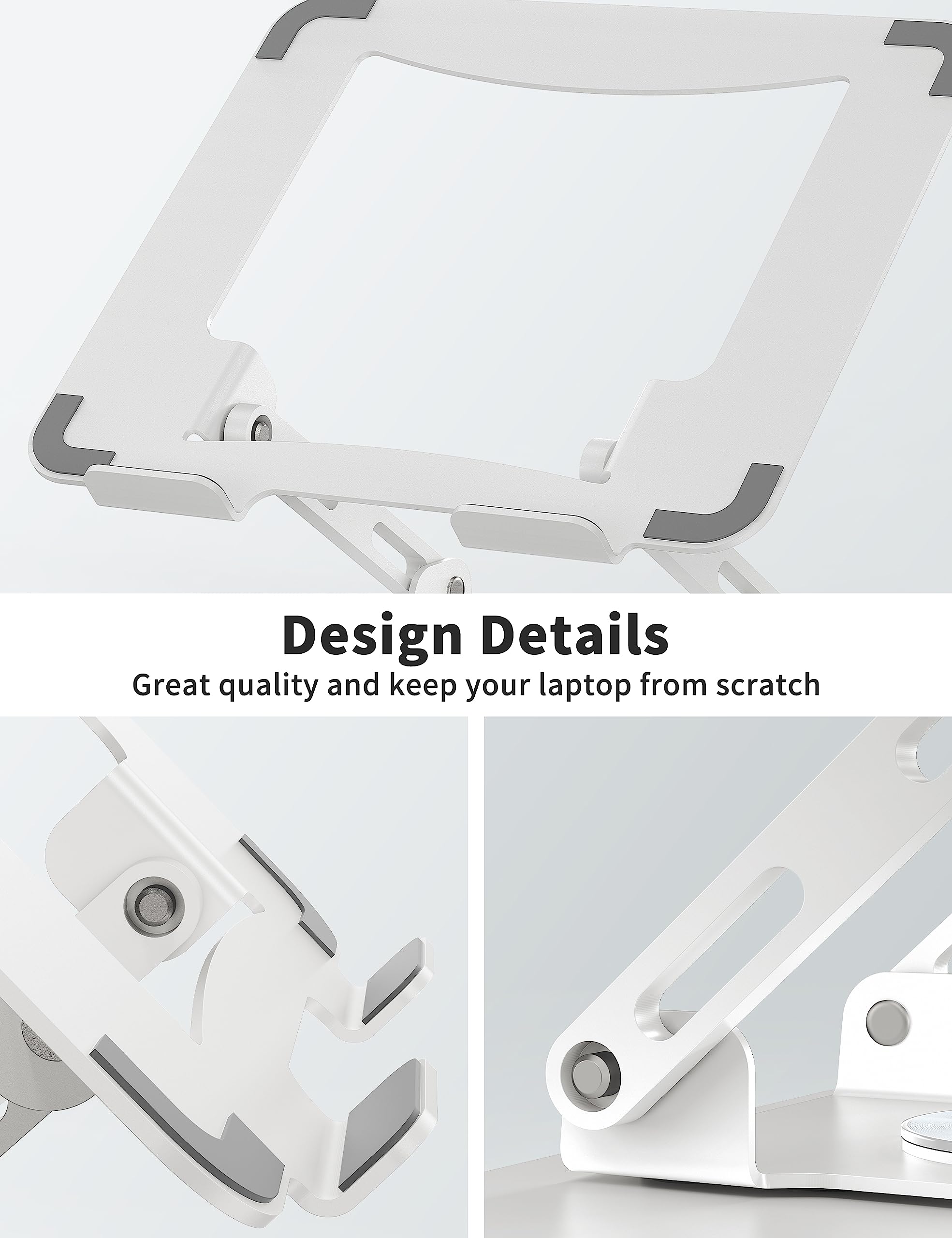 [1 PC] Laptop Stand with 360° Rotating Base, Ergonomic Computer Riser, Foldable Laptop Mount