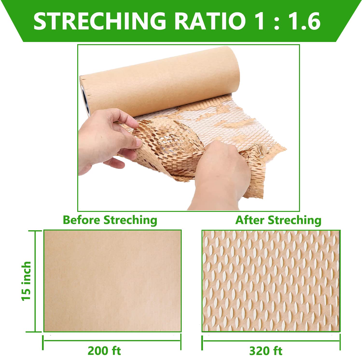 Packing Paper Wrap 12"x200' Recycled Cushioning Wrapping Roll Eco Friendly