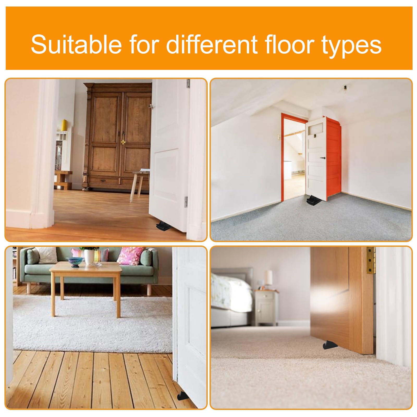 [5 Pack] Jumbo Door Stoppers for Floor