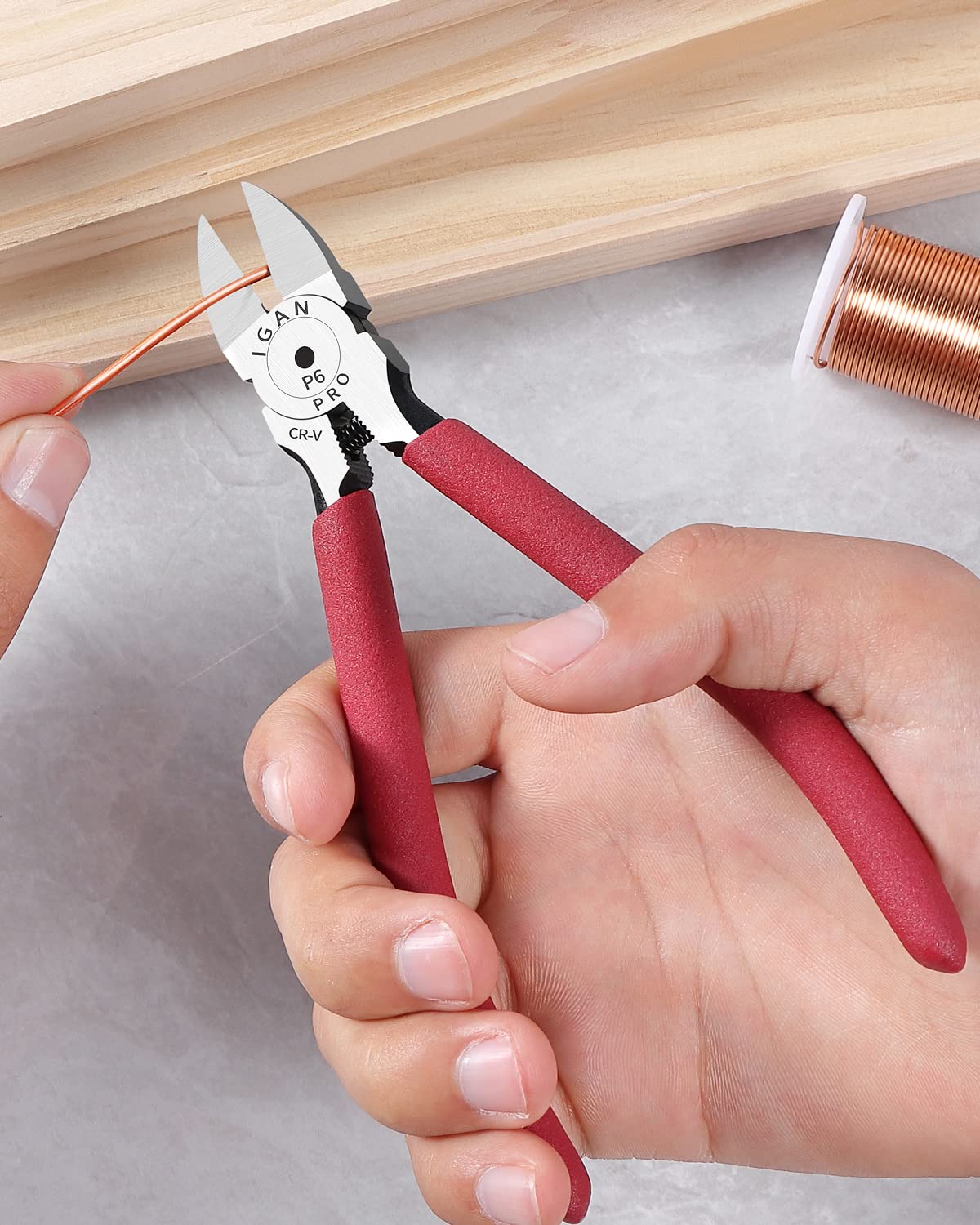 P6 6-inch Ultra Sharp & Powerful Side Cutter Clippers with Longer Flush Cutting Edge