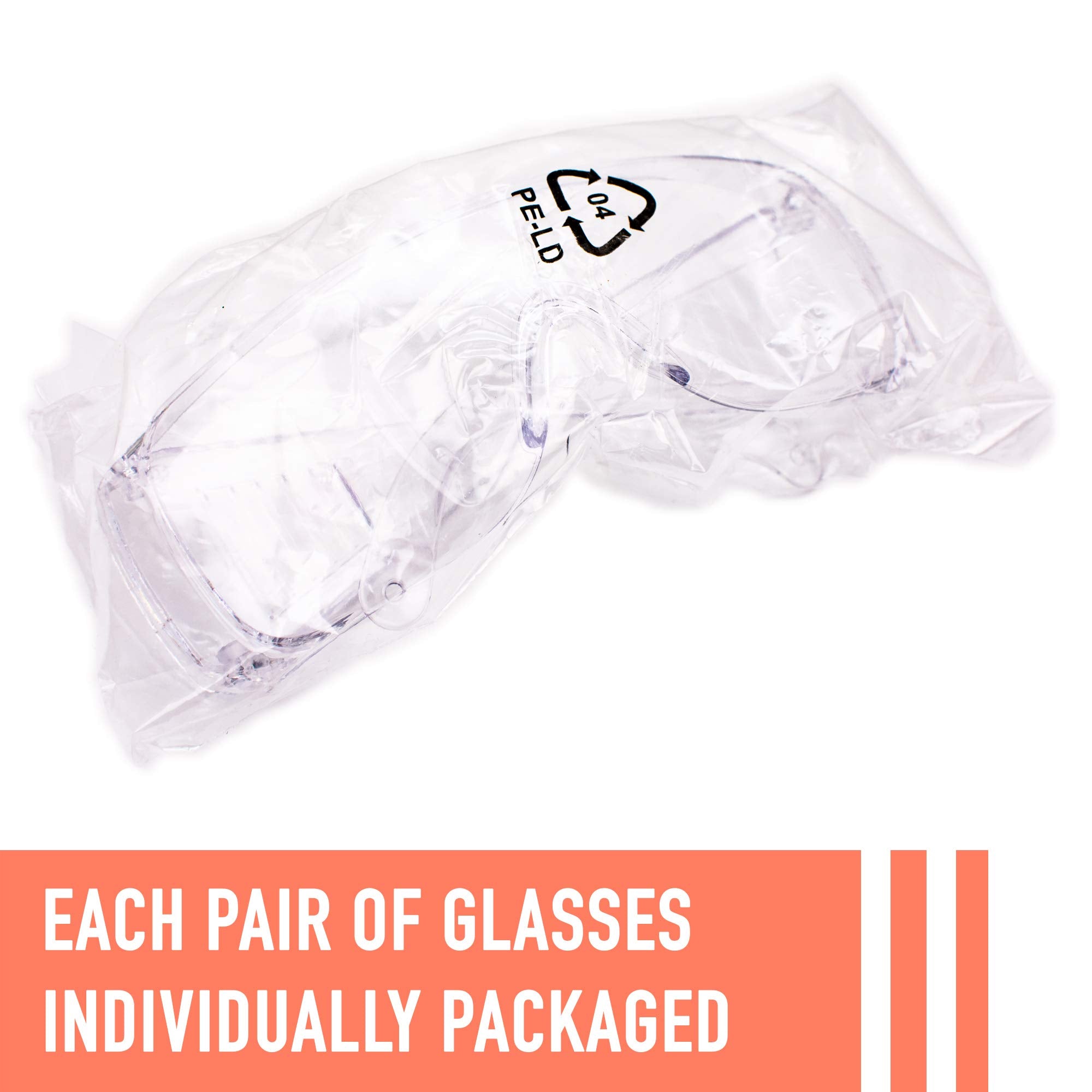 [3 / 12 / 24 PCS] Safety Glasses w/ Anti-Fog & Scratch Resistant, Crystal Clear Eye Protection