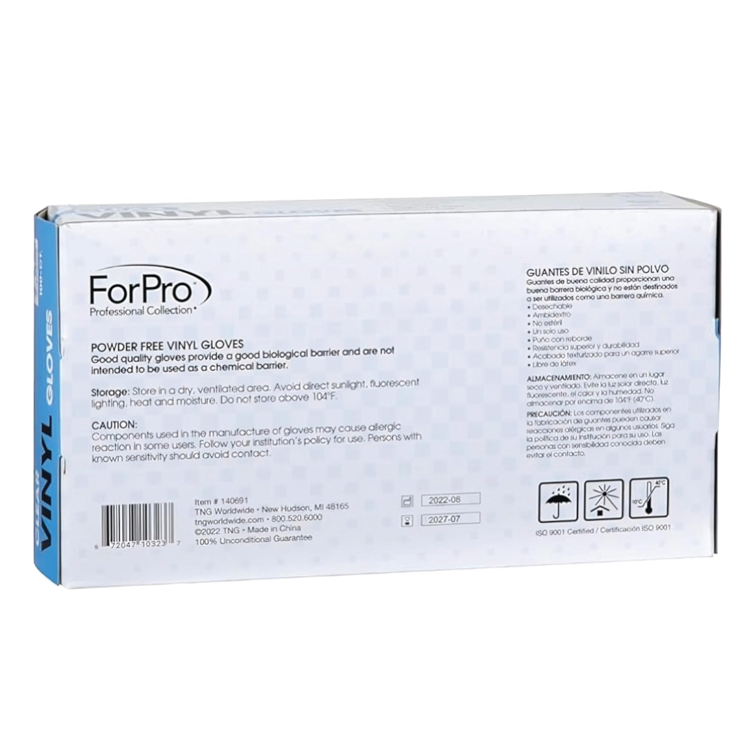 [100 PCS] Professional Collection Disposable Vinyl Gloves, Clear