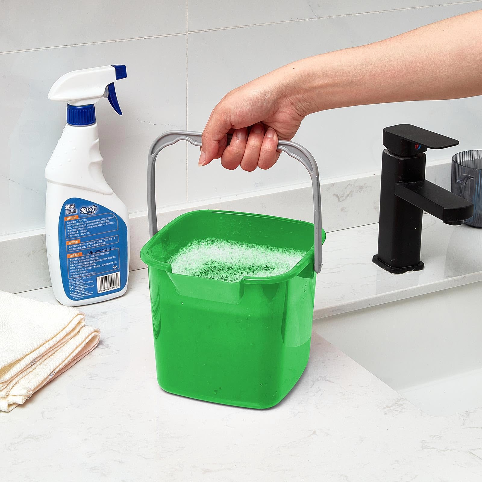 8 Pcs Sanitizing Bucket 3 Quart Cleaning Bucket (8 PCS)