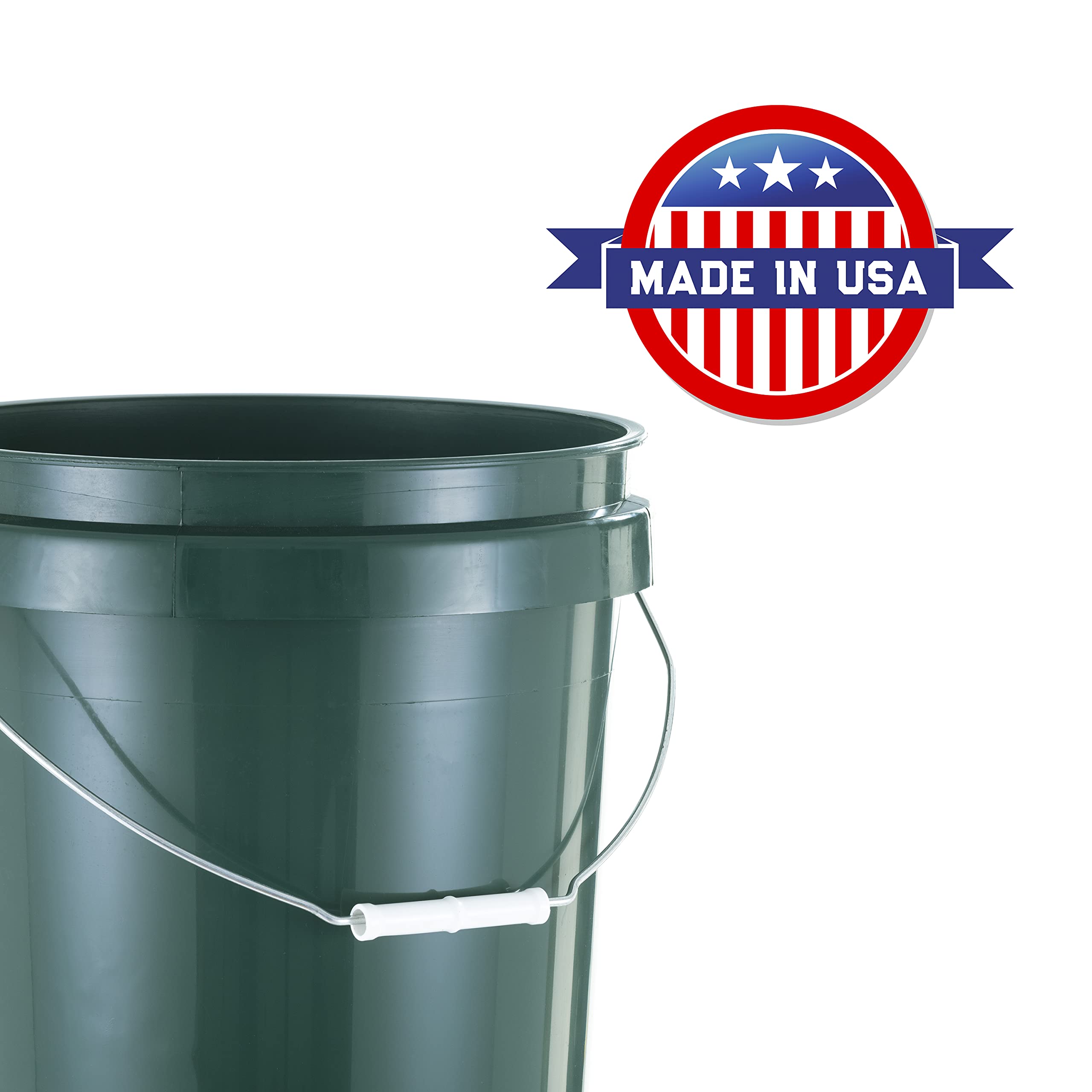 [3 Pack] 5 Gallon Bucket, Heavy Duty Plastic Bucket