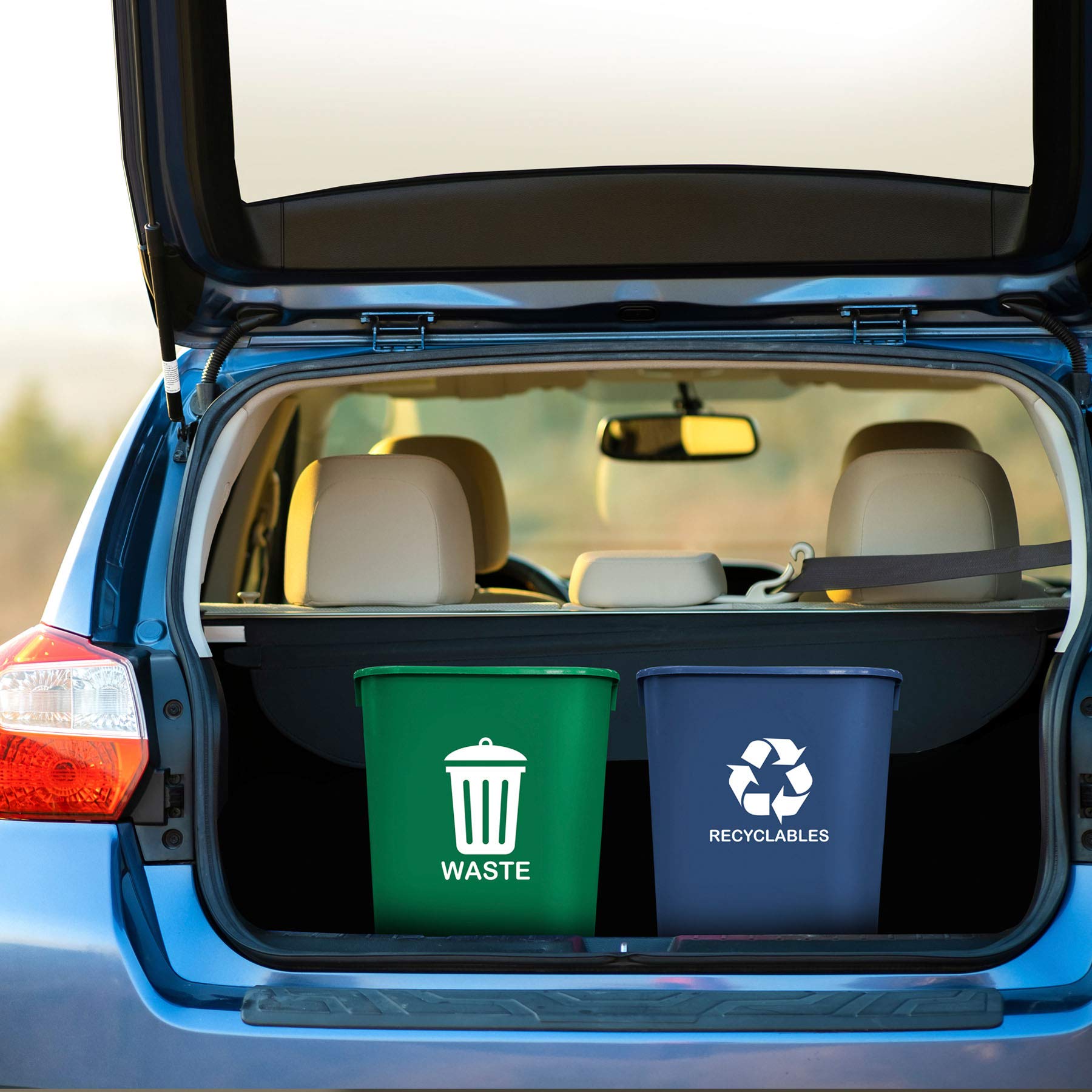 Acrimet Wastebasket Bin for Recycling and Waste, 6.75 Gallon/ 27 Quart/ 24 Liter (Set of 2)