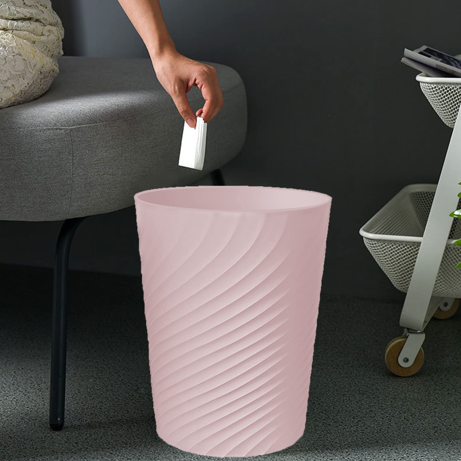 1.8 Gallon Small Trash Can Wastebasket Recycling Bin Slim Profile