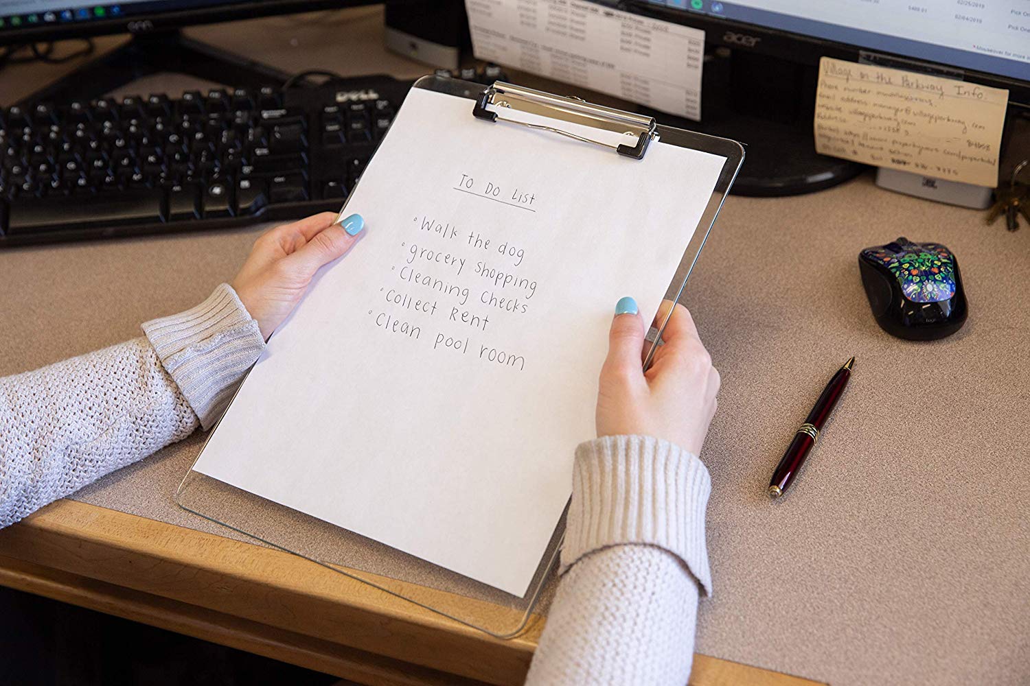 Plastic Clipboards (Set of 6 or 12) Transparent Clipboard (Clear) Strong 12.5 x 9 Inch