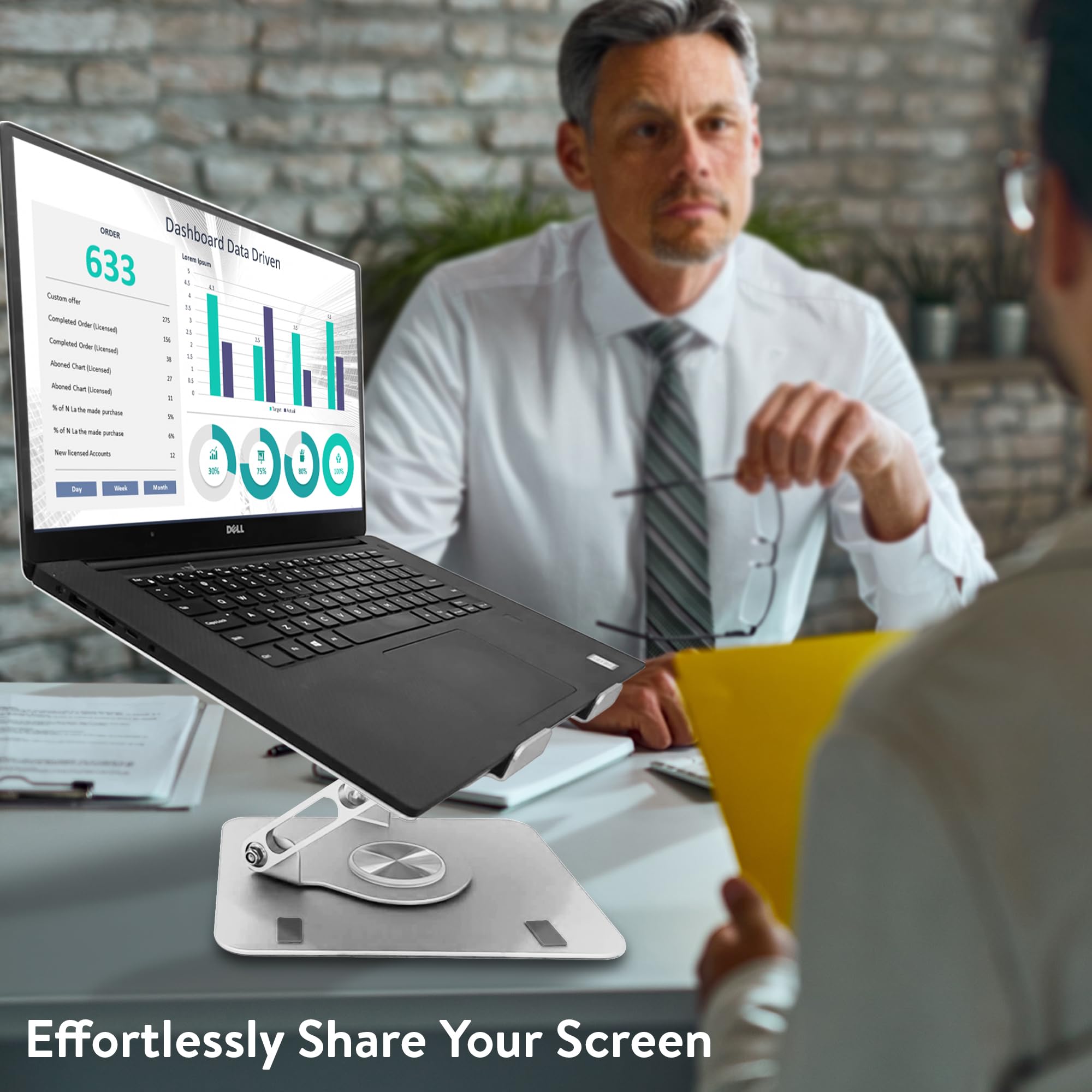 [1 PC] Swivel Laptop Stand for Desk, Adjustable-Raise, Tilt, Collapsible