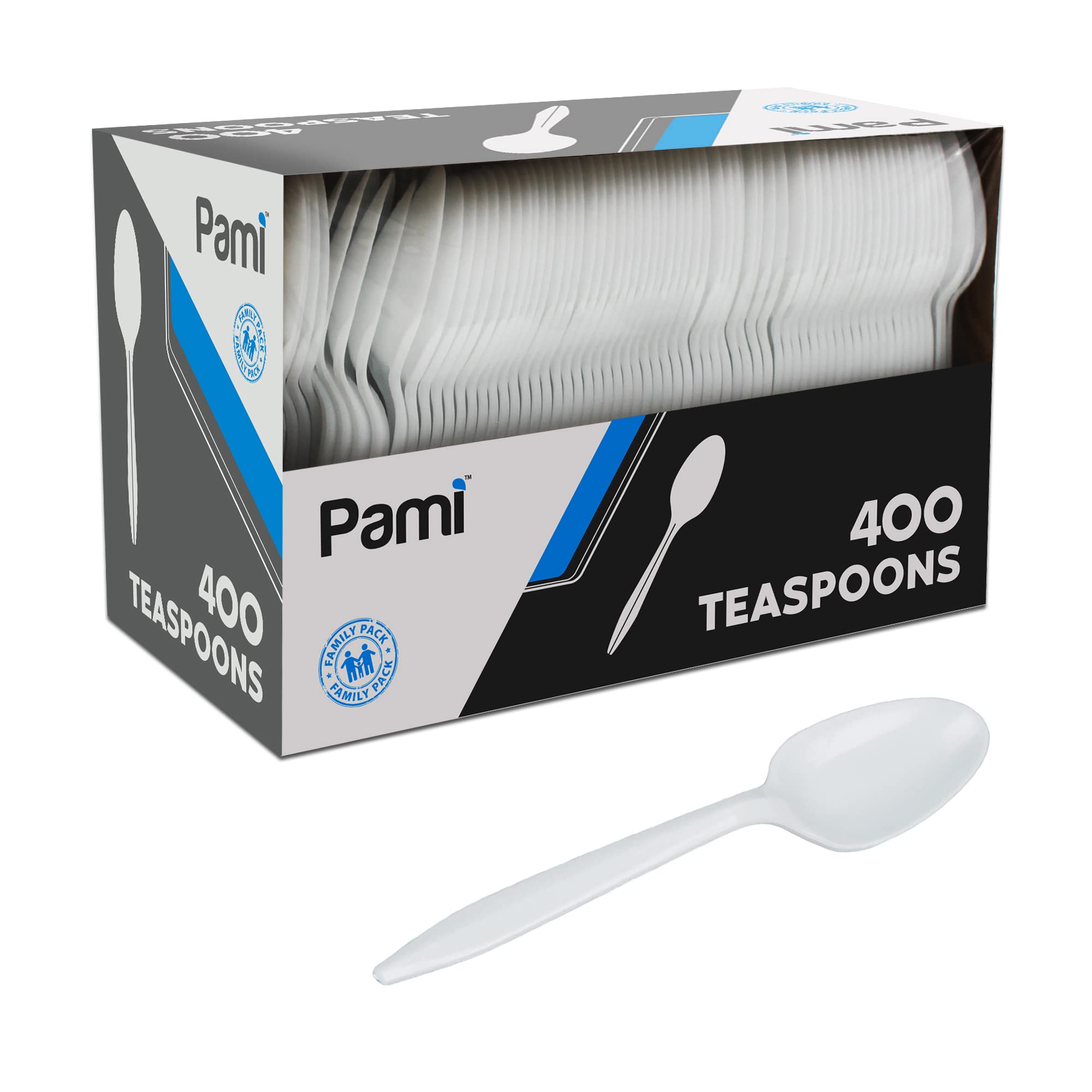 [400 PCS] Medium-Weight Disposable Plastic Teaspoons
