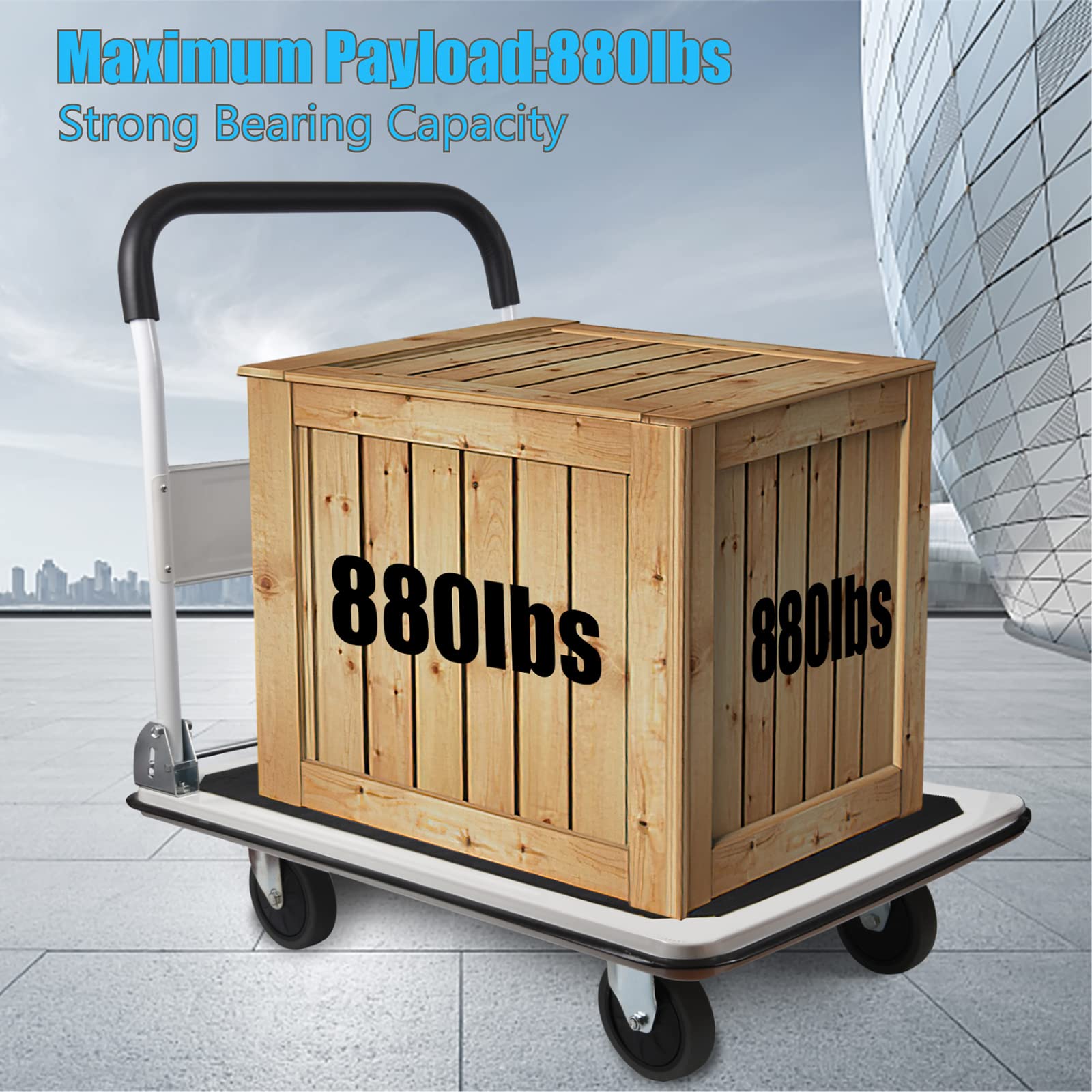 LEADALLWAY Foldable Push Cart Platform Cart