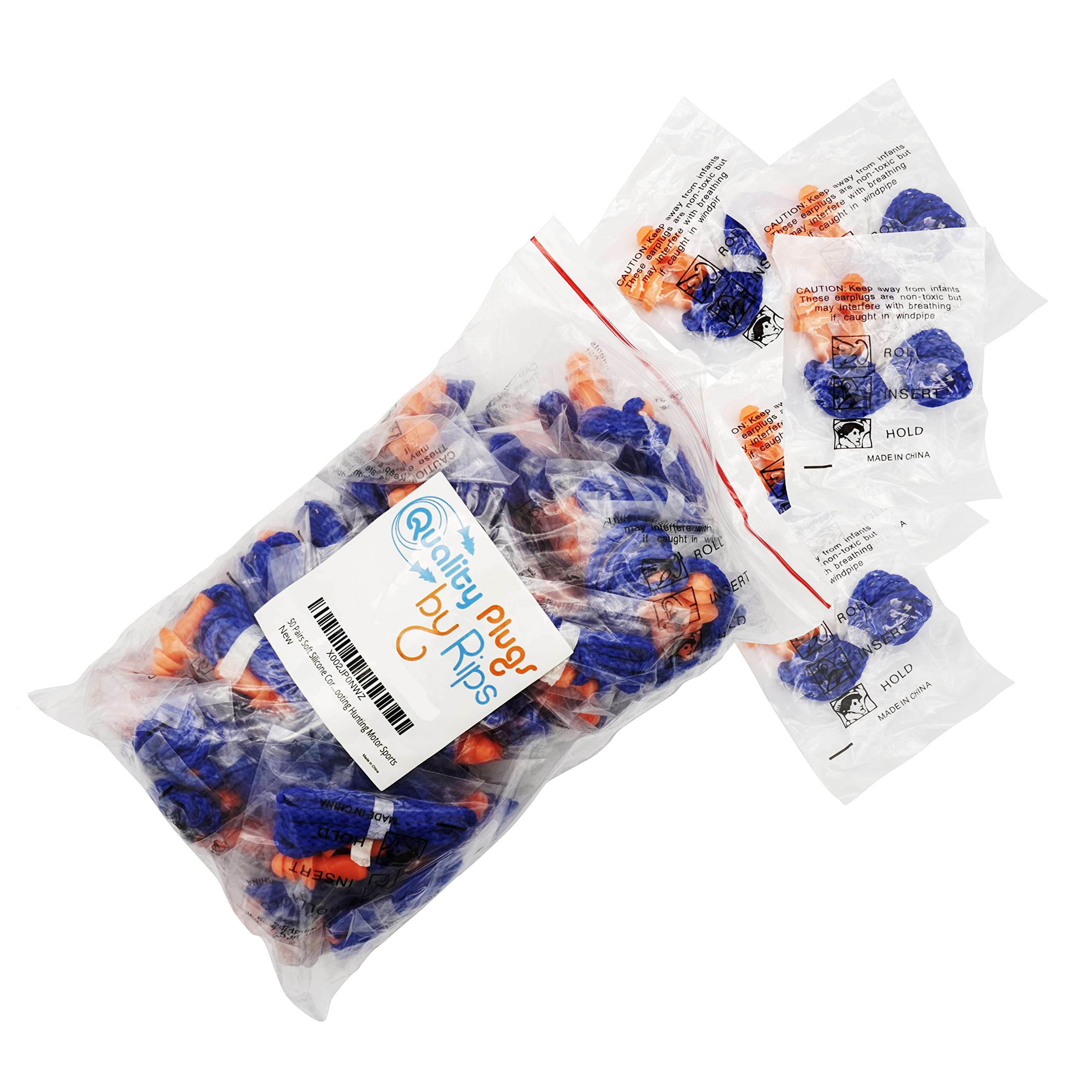 [10 / 50 Pairs] Corded Reusable Ear Plugs for Ear Protection