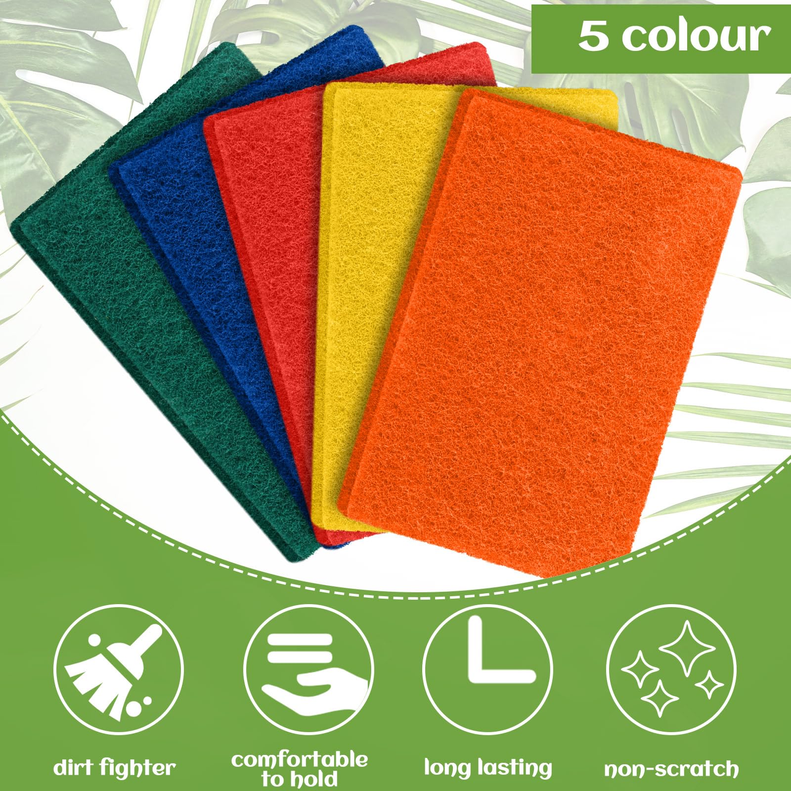 Heavy Duty Scouring Pads Non Scratch, 4.3 x 3 x 0.3 in (50 / 100 / 150 / 200 Pcs )