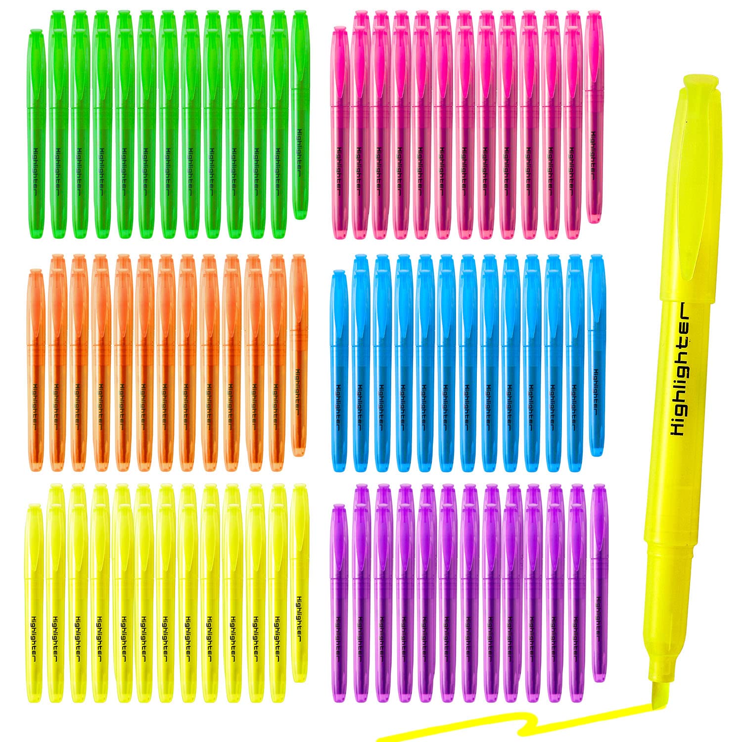 180 & 270 Pcs Highlighters Assorted Colors, Chisel Tip Multicolor Highlighter Marker Set (6 Colors)