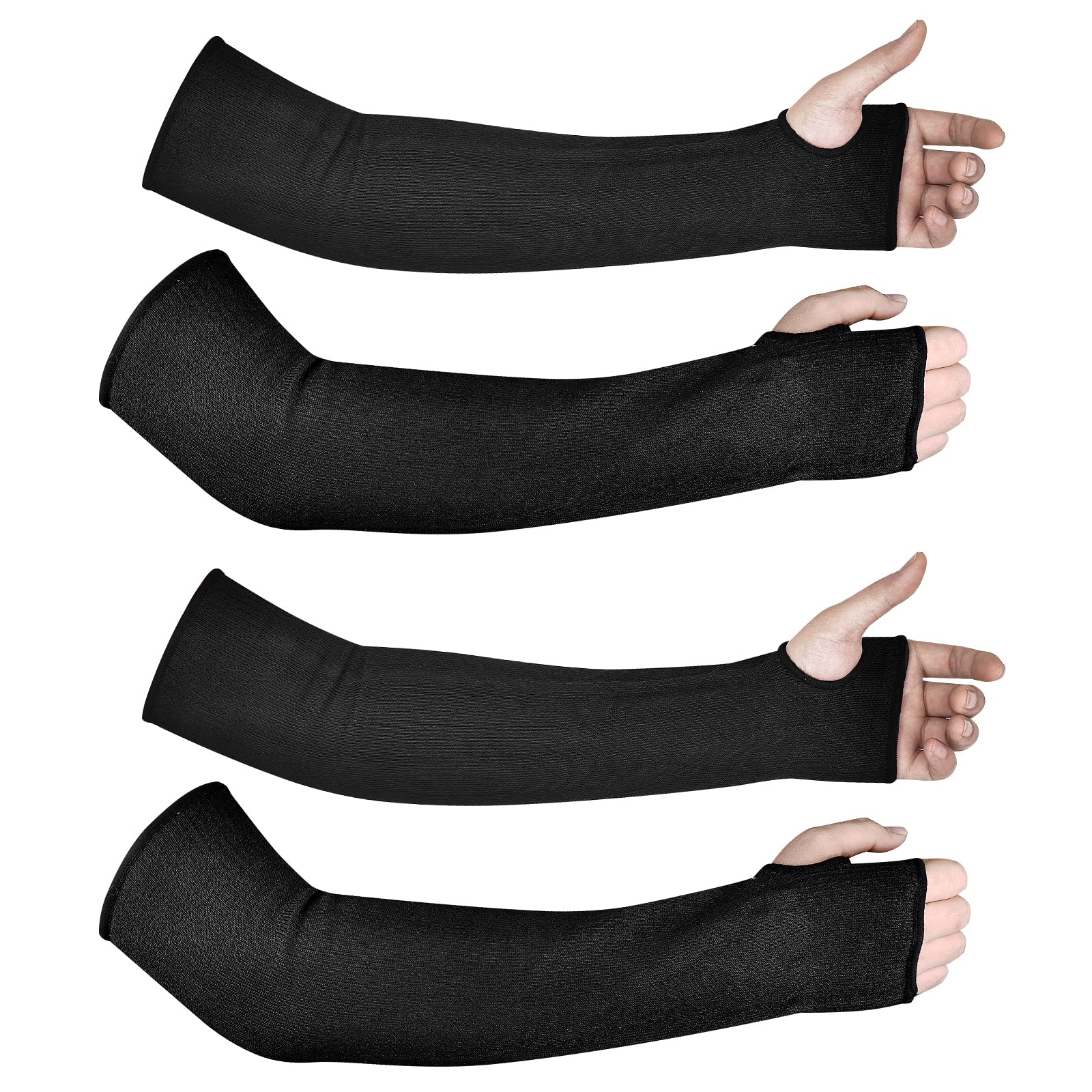 [1 Pair / 2 Pairs] Cut Resistant Sleeves, Level 5 Arm Protection Sleeves with Thumb Hole