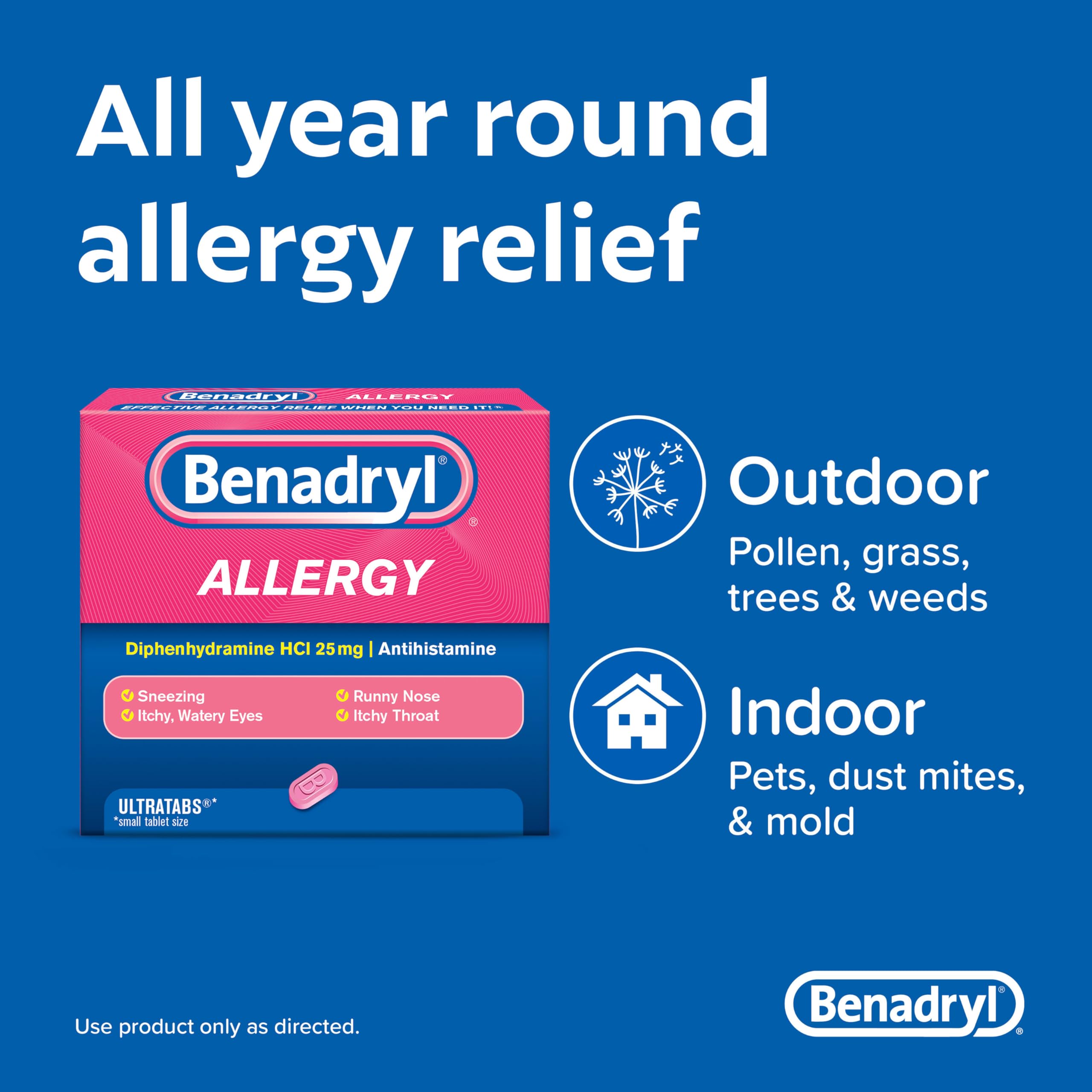 Benadryl Ultratabs Go Packs, Antihistamine Allergy Medicine Tablets