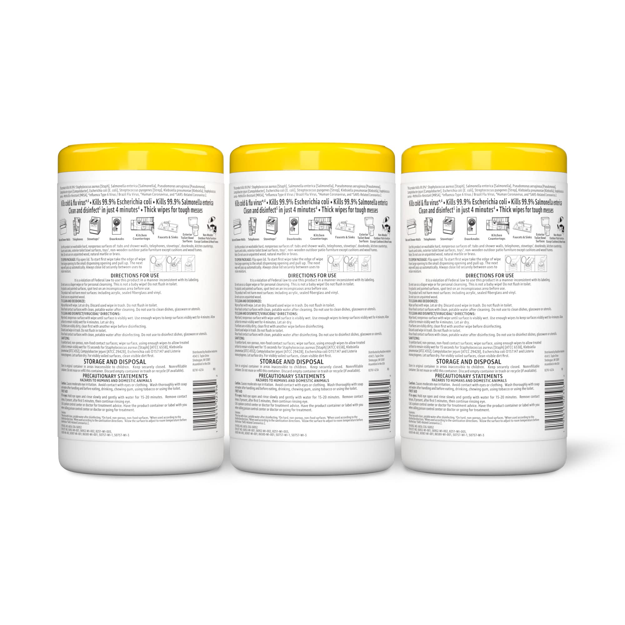 [3 or 4 Pack] Amazon Basics Disinfecting Wipes, for Sanitizing, Cleaning & Deodorizing