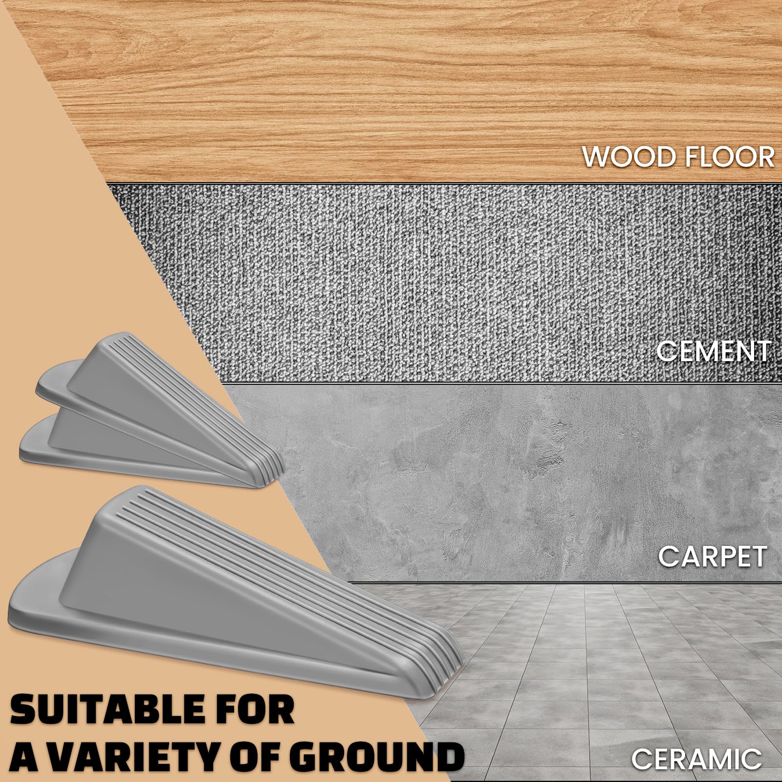 18/36/72 Pcs Rubber Door Stoppers for Bottom of Door