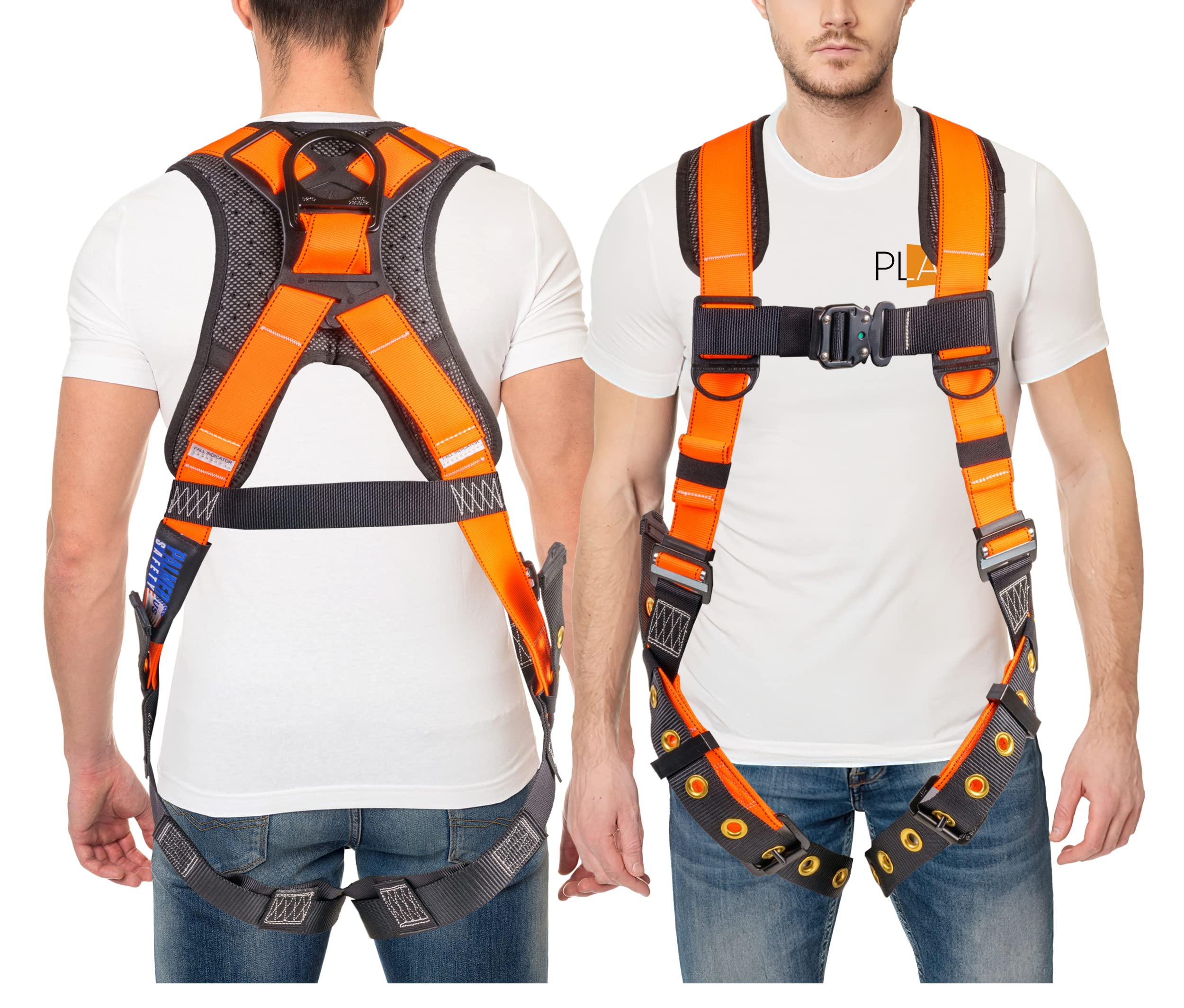 [1 Pack] Fall Protection 5pt Safety Harness w/ OSHA ANSI Compliant Personal Equipment