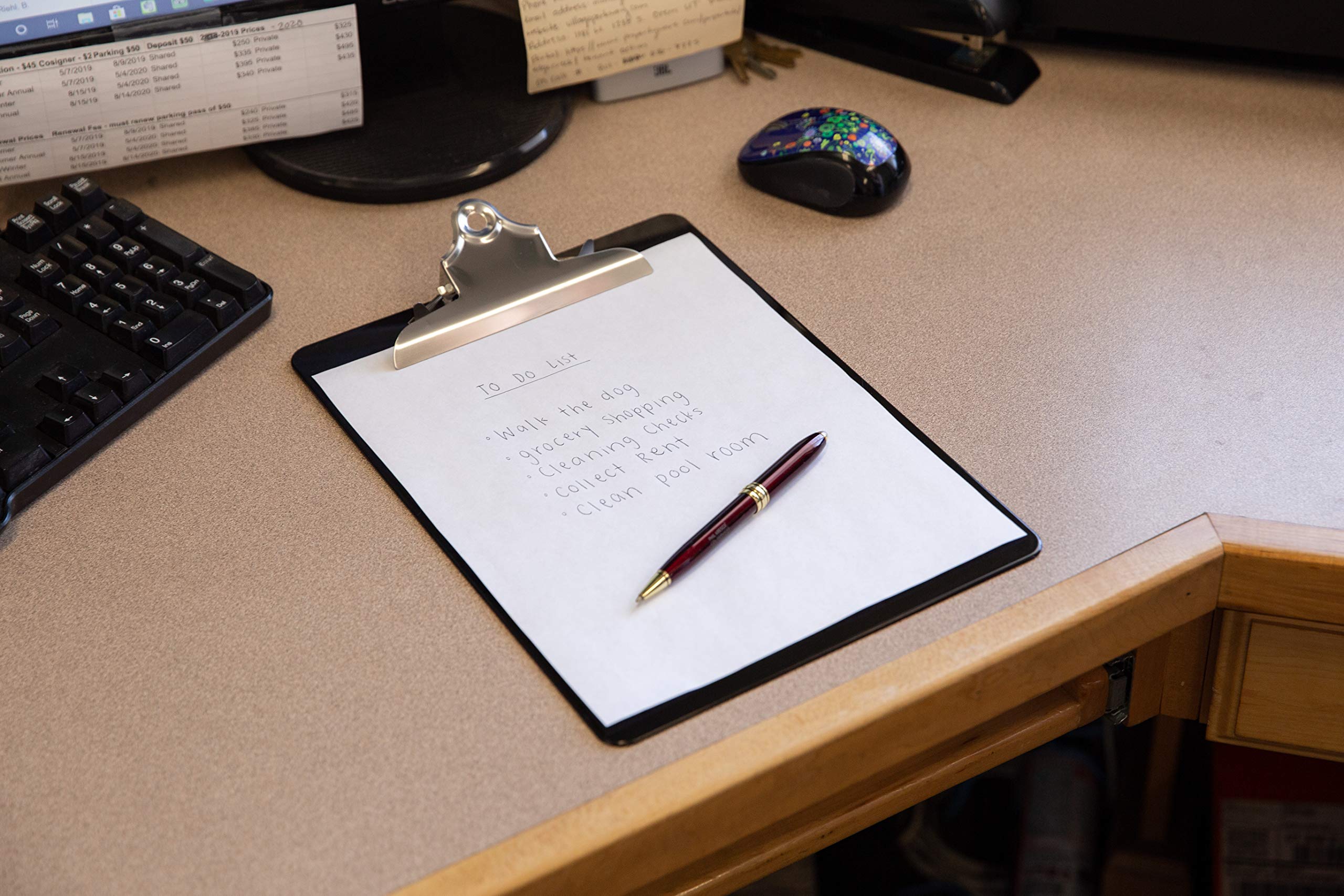 Black Plastic Clipboards (Set of 6 or 12) Multipack - 12.5x9 Inch Clipboard Holds 100 Sheets