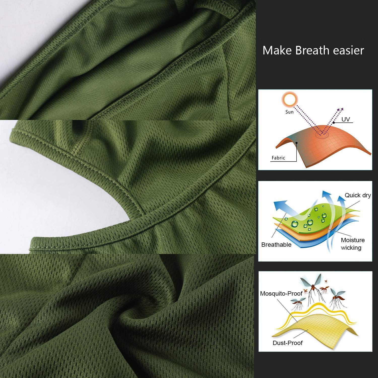 [1 PC] Face Mask Adjustable Windproof UV Protection Hood