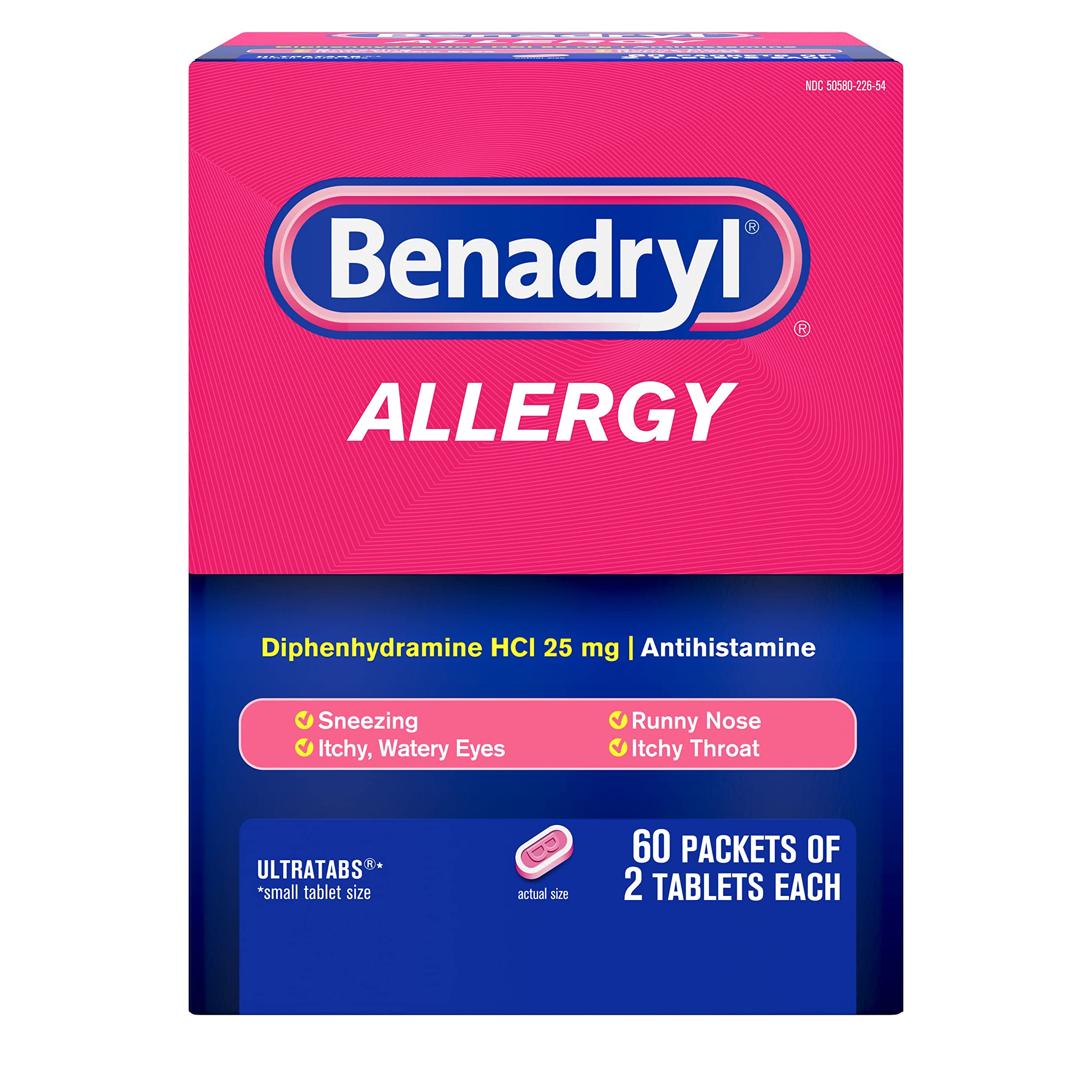 Benadryl Ultratabs Go Packs, Antihistamine Allergy Medicine Tablets