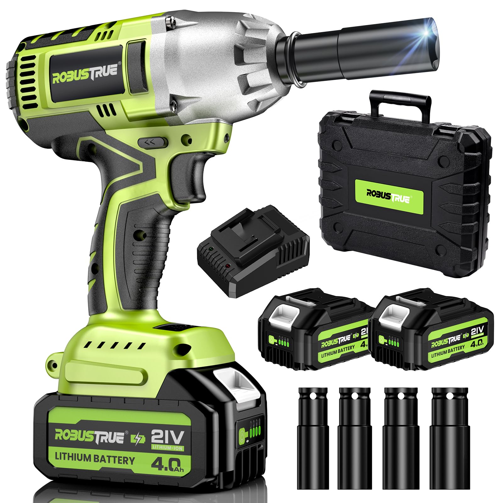 Robustrue Cordless Impact Wrench, Brushless 1/2 inch Impact Wrench