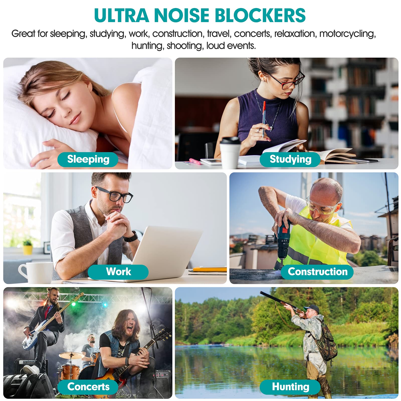 [50 Pairs] Ear Plugs for Noise Canceling