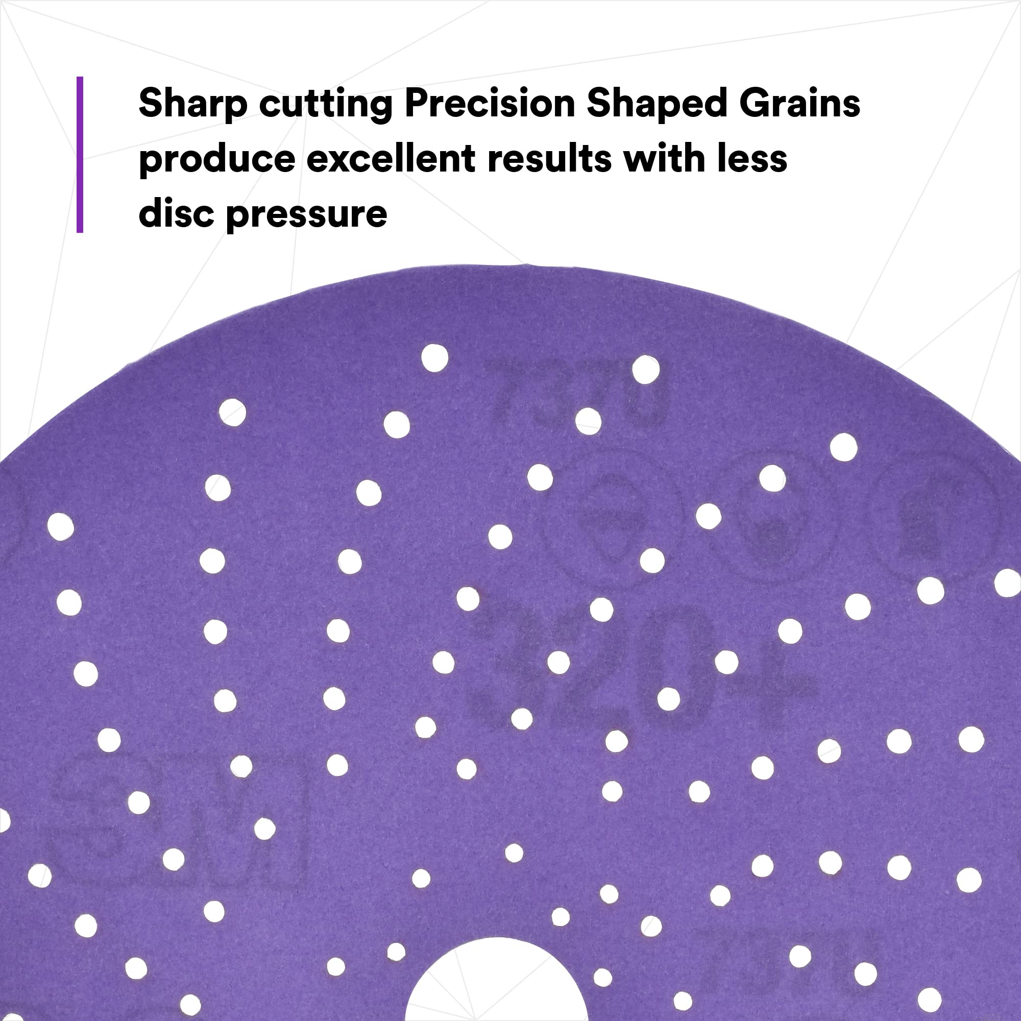 3M Cubitron II Hookit Clean Sanding Abrasive Disc 31483, 6 in, 320+ Grade, Pack of 50 Discs