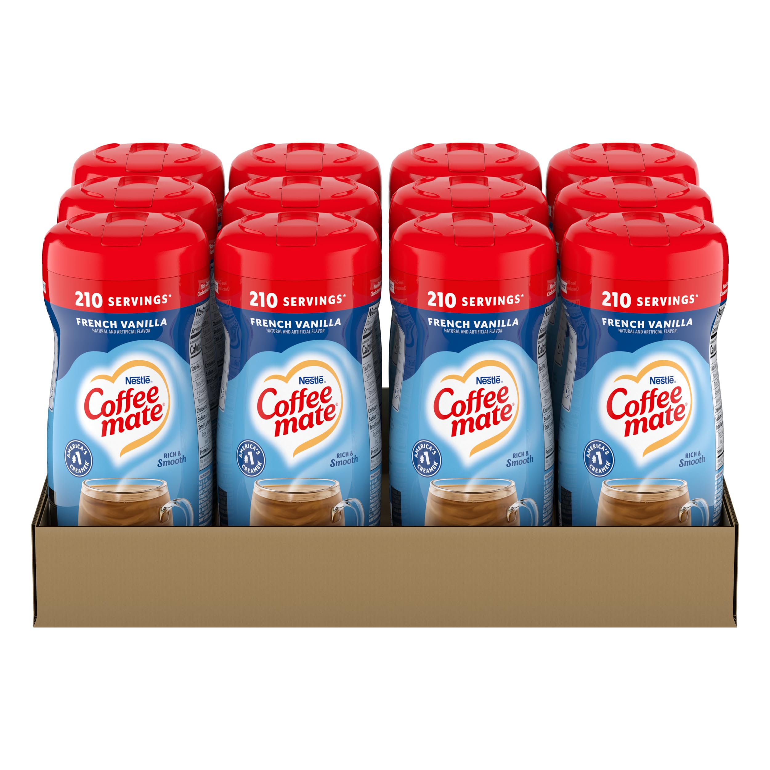 [12 Packs] Nestle Coffee Mate Creamer, Non Dairy Powder Creamer, 15 Ounces