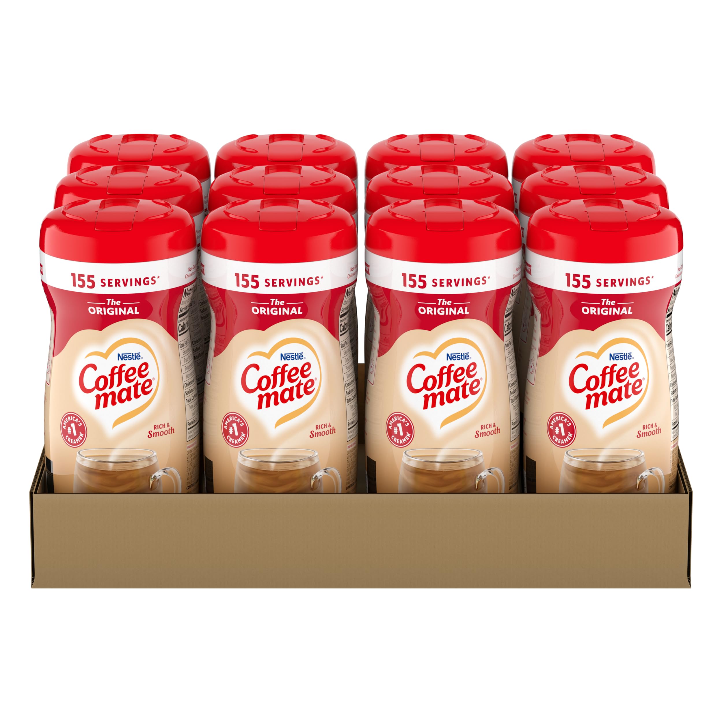 [12 Packs] Nestle Coffee Mate Creamer, Non Dairy Powder Creamer, 15 Ounces