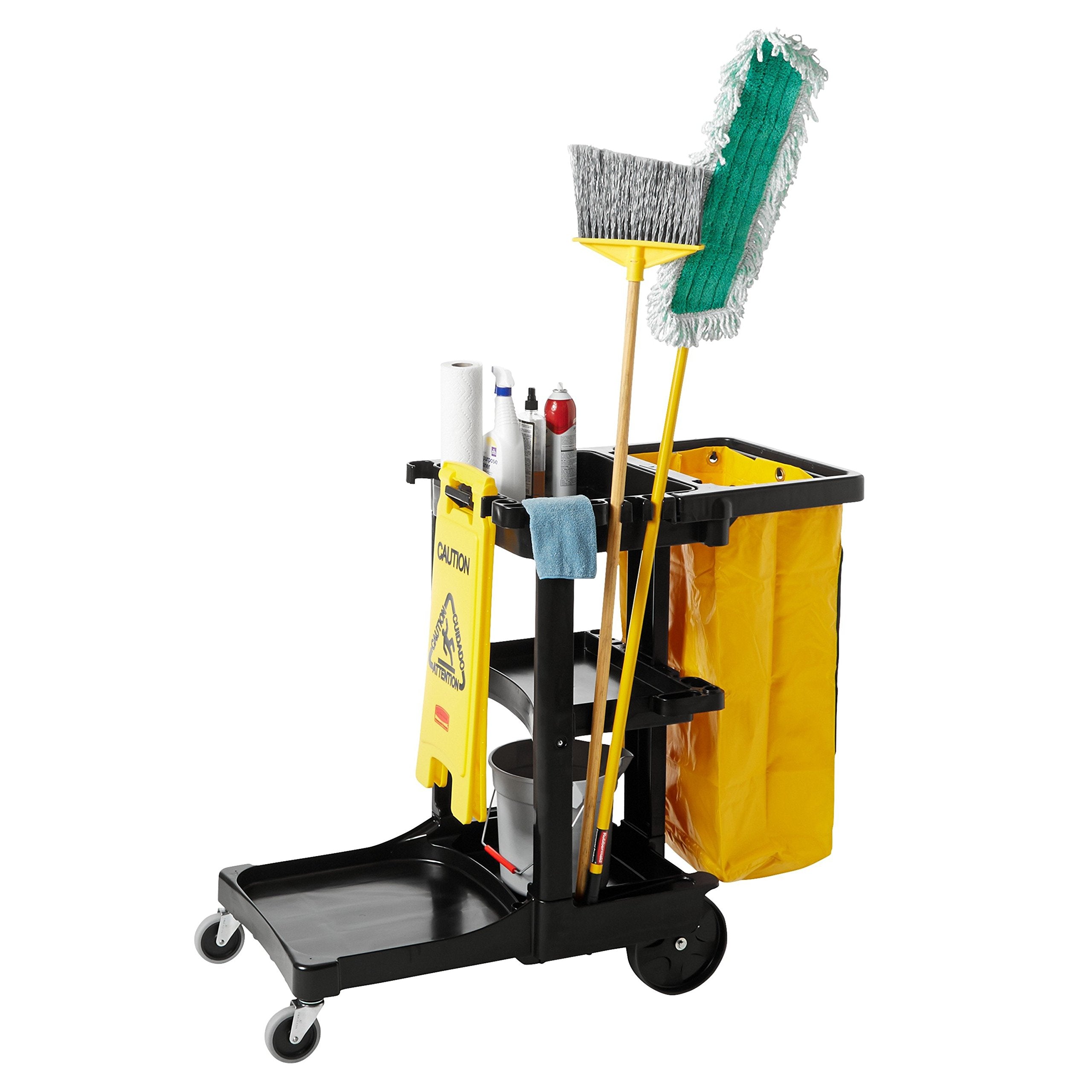 Commercial Traditional Janitorial 3-Shelf Cleaning Cart