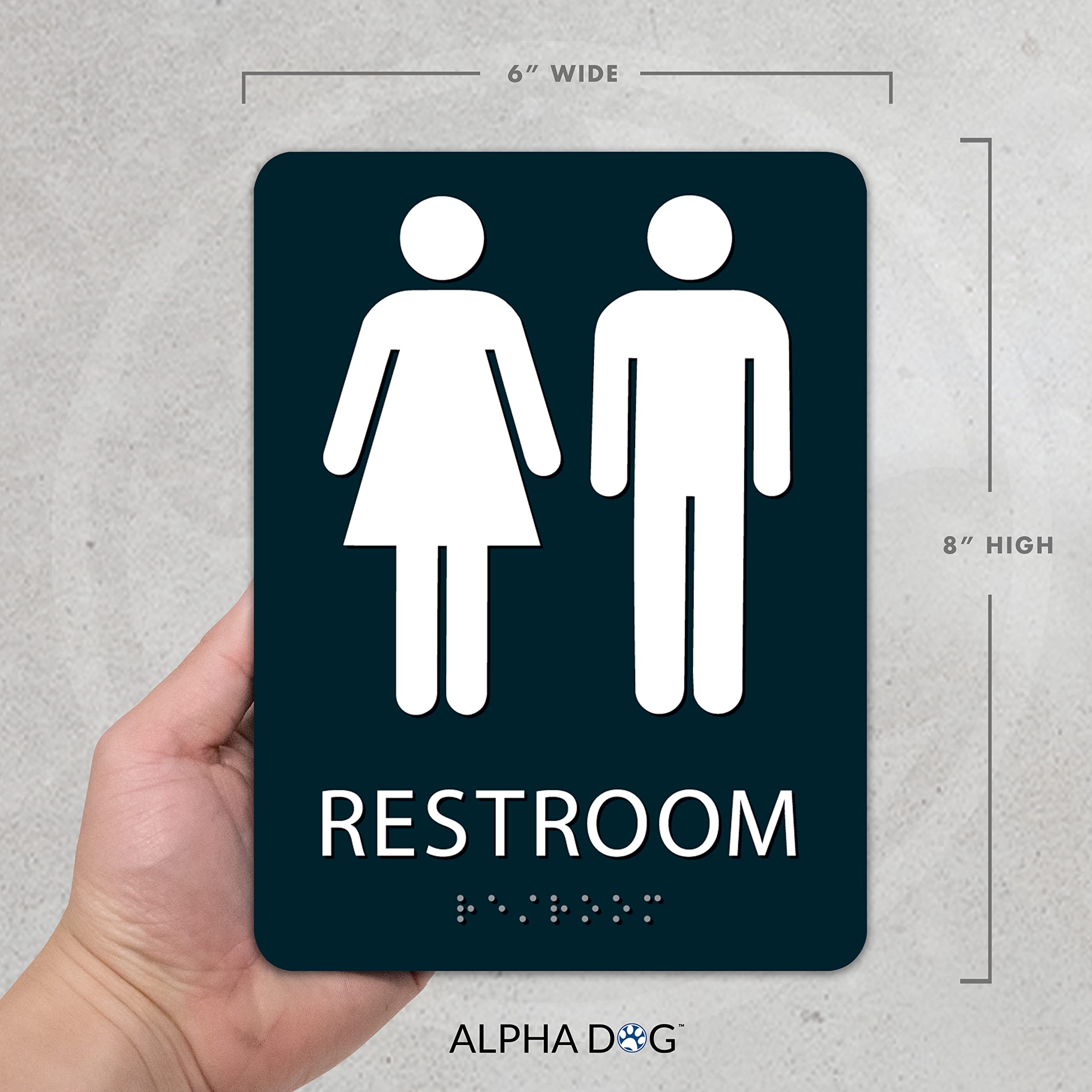 Unisex Bathroom Sign, 8x6 Inch