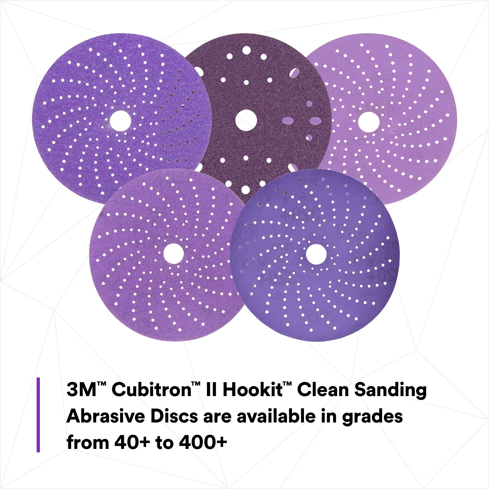 3M Cubitron II Hookit Clean Sanding Abrasive Disc 31483, 6 in, 320+ Grade, Pack of 50 Discs
