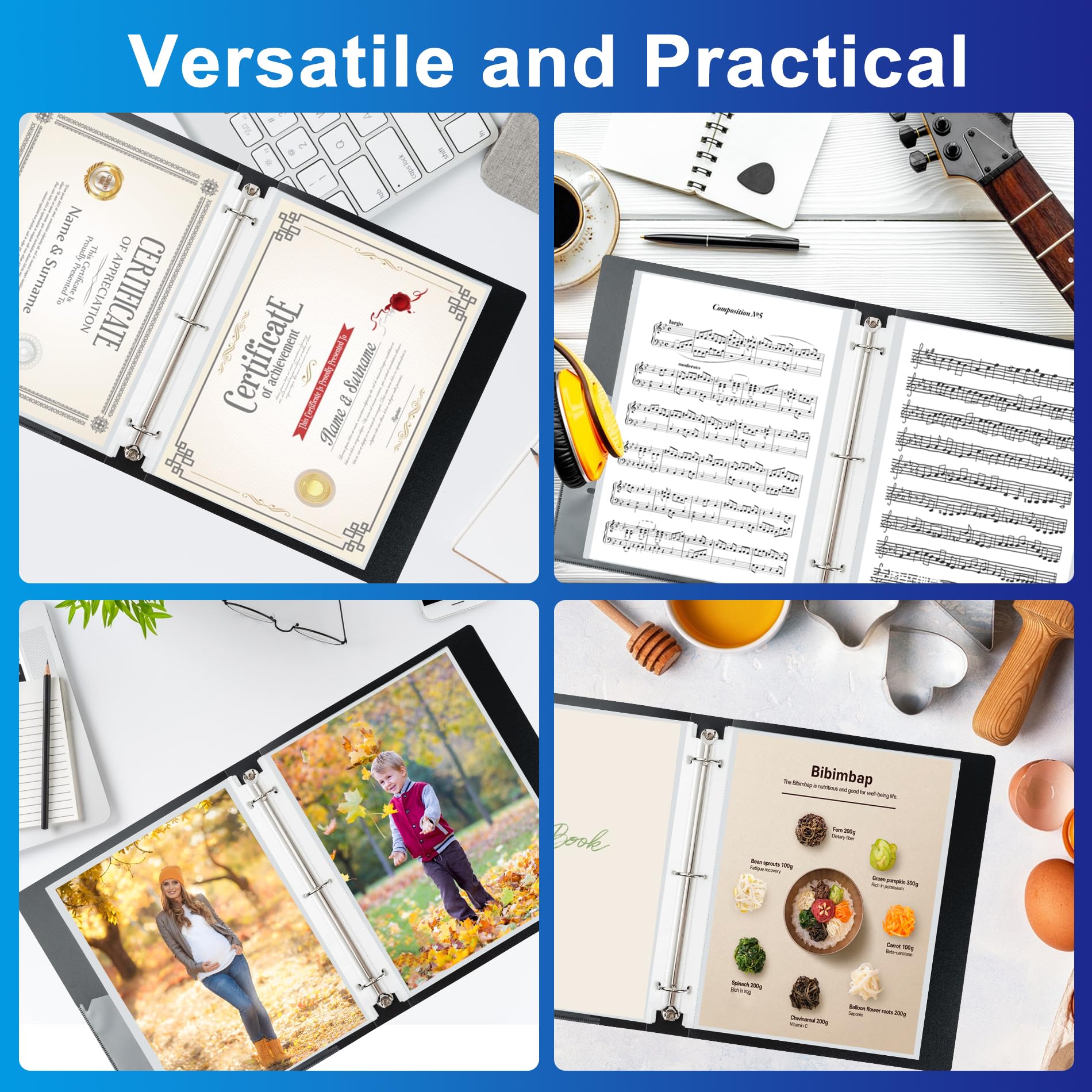 [58 Pack] Clear Sheet Protectors, 8.5 x 11 inch Page Protectors for 3 Ring Binder, Letter Size